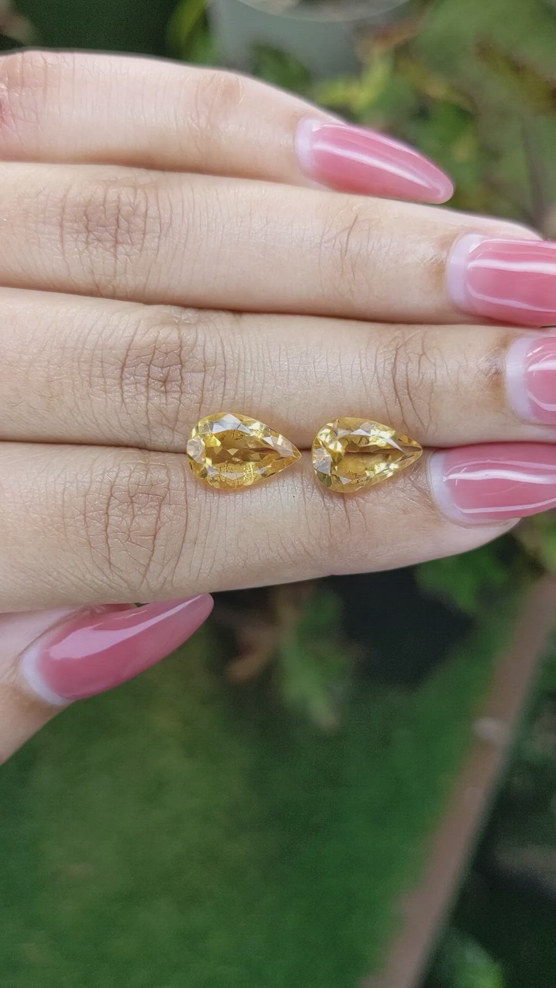 5.25 Ct.Tw.Total Carat Weight Citrine Pair from Brazil Size Video