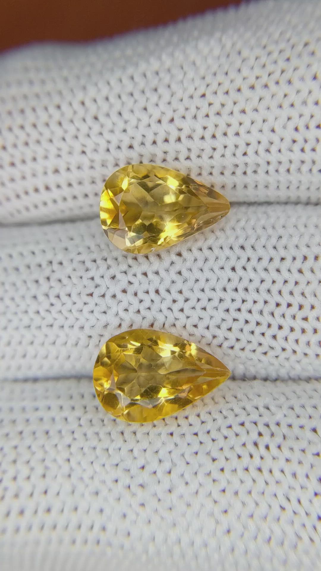 5.25 Ct.Tw.Total Carat Weight Citrine Pair from Brazil Size Video