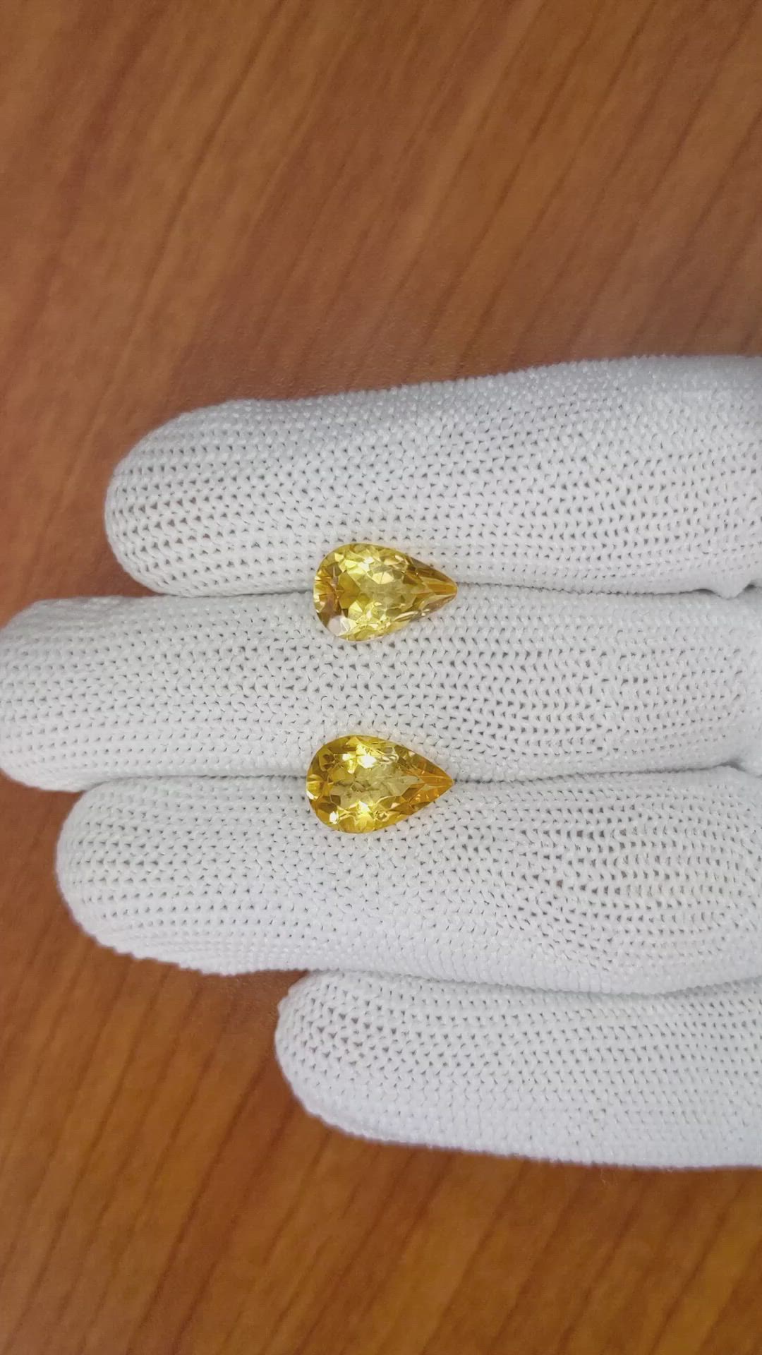 5.25 Ct.Tw.Total Carat Weight Citrine Pair from Brazil Size Video