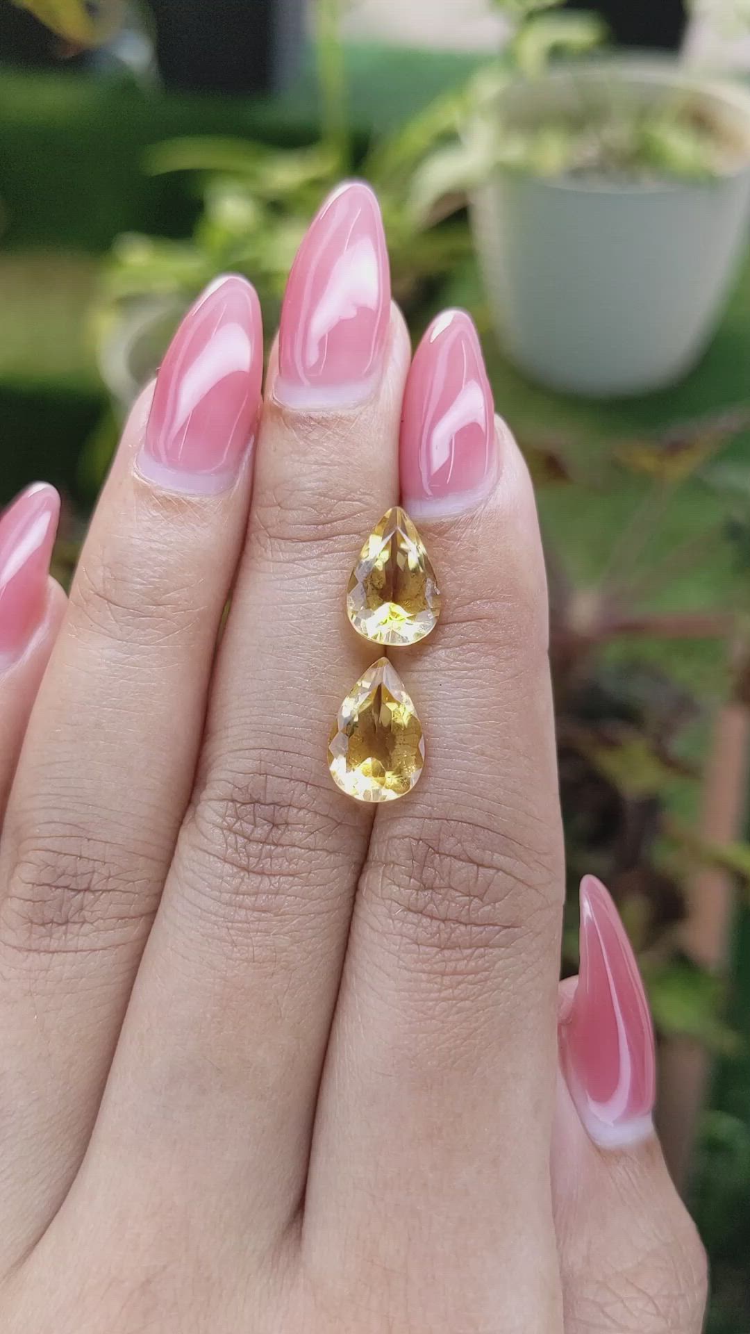 5.25 Ct.Tw.Total Carat Weight Citrine Pair from Brazil Size Video