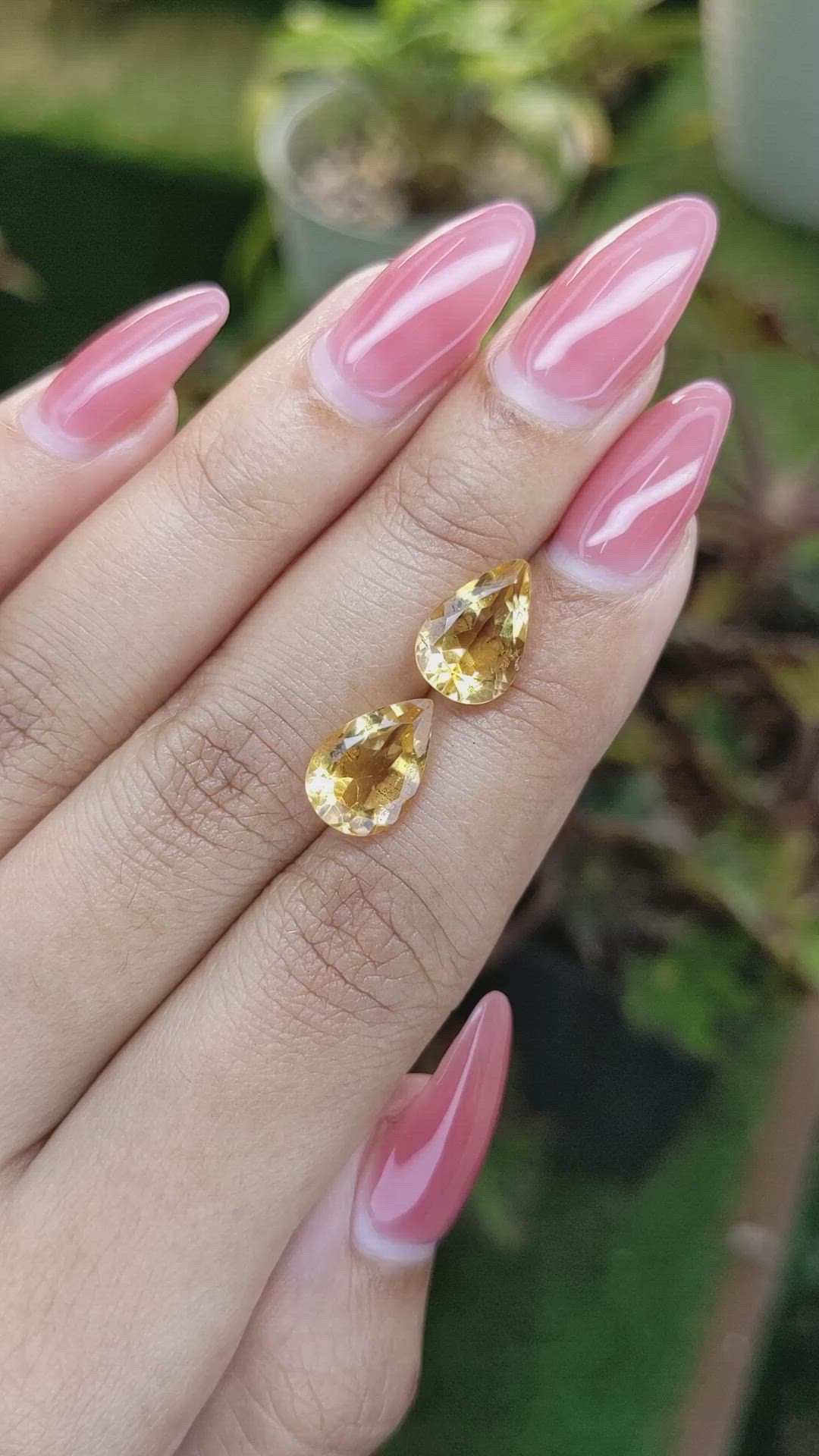 5.25 Ct.Tw.Total Carat Weight Citrine Pair from Brazil Size Video