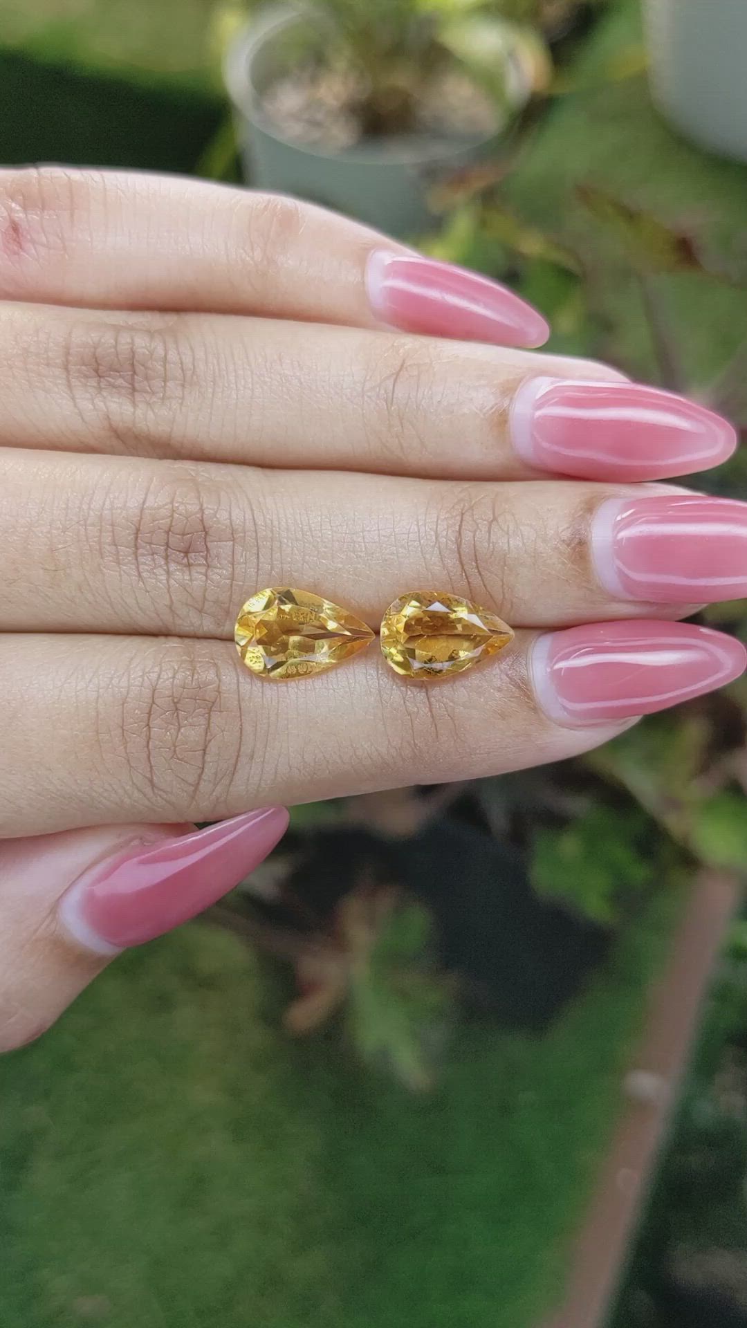 4.72 Ct.Tw.Total Carat Weight Citrine Pair from Brazil Size Video