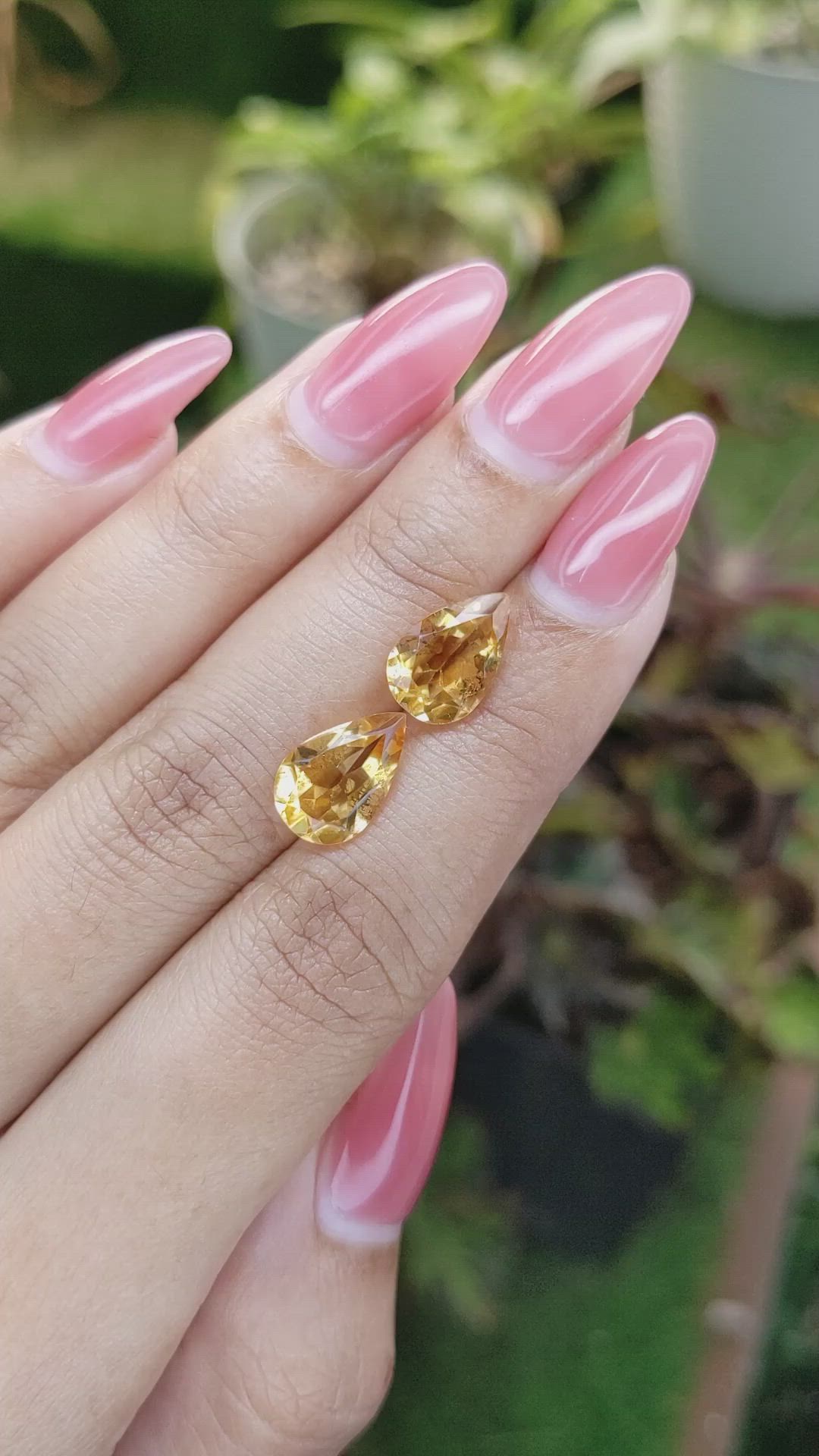 4.72 Ct.Tw.Total Carat Weight Citrine Pair from Brazil Size Video