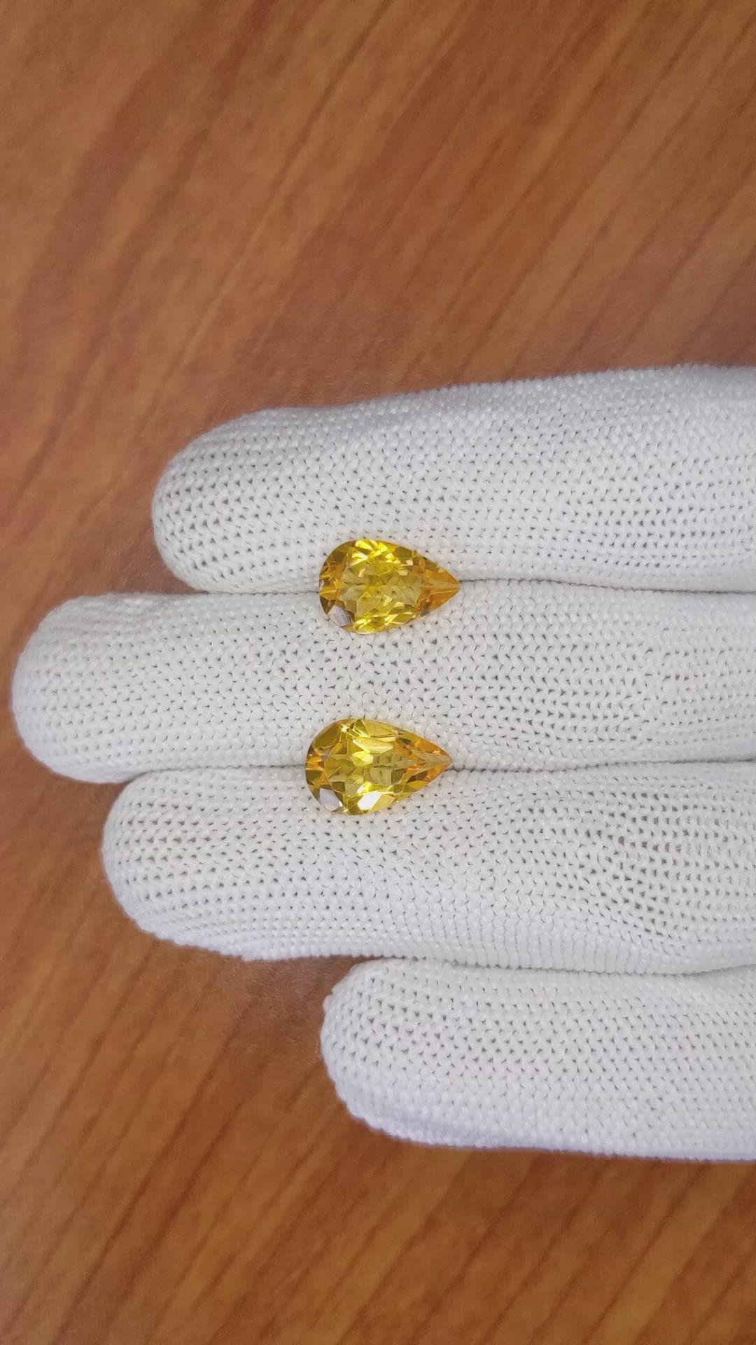 4.72 Ct.Tw.Total Carat Weight Citrine Pair from Brazil Size Video