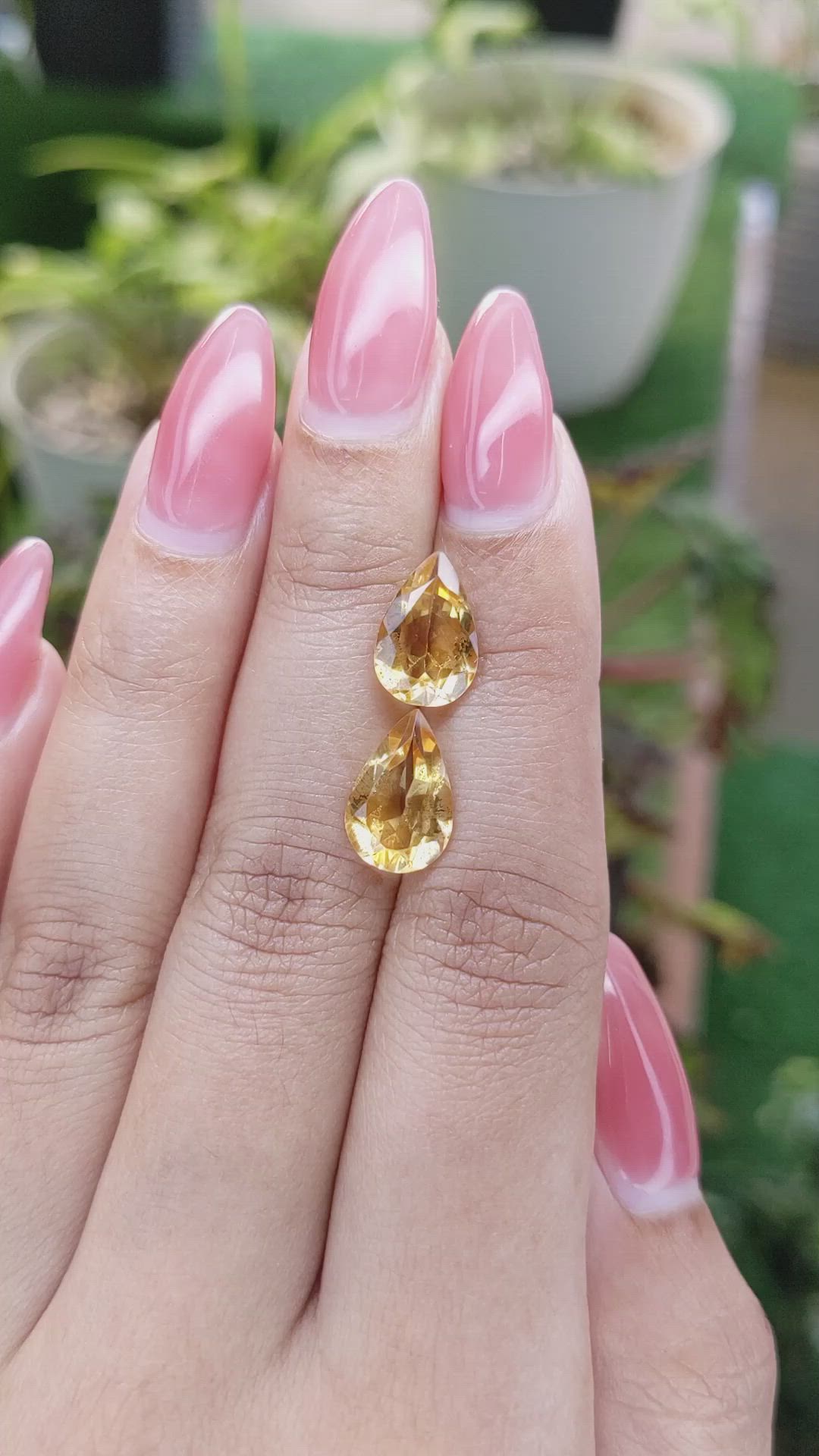 4.72 Ct.Tw.Total Carat Weight Citrine Pair from Brazil Size Video