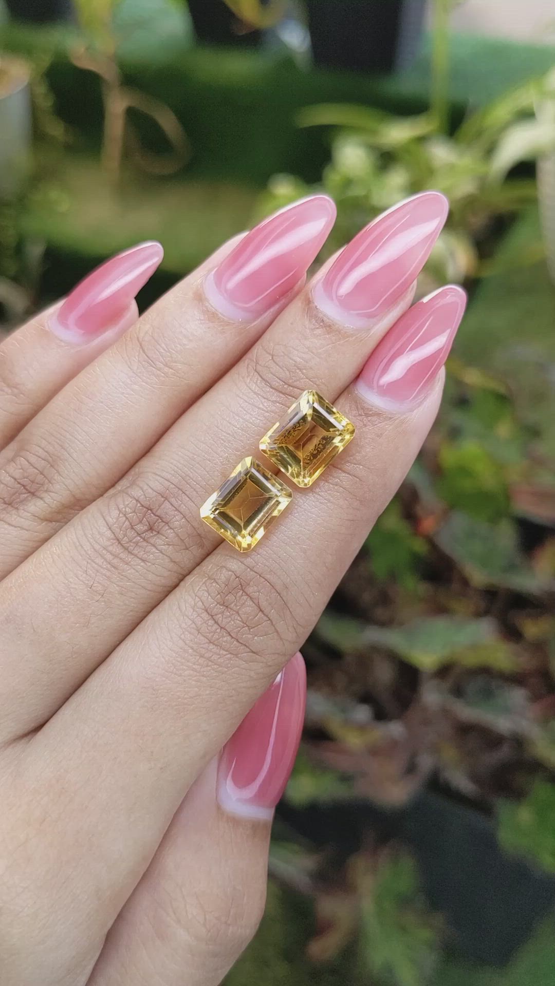 7.83 Ct.Tw.Total Carat Weight Citrine Pair from Brazil Size Video