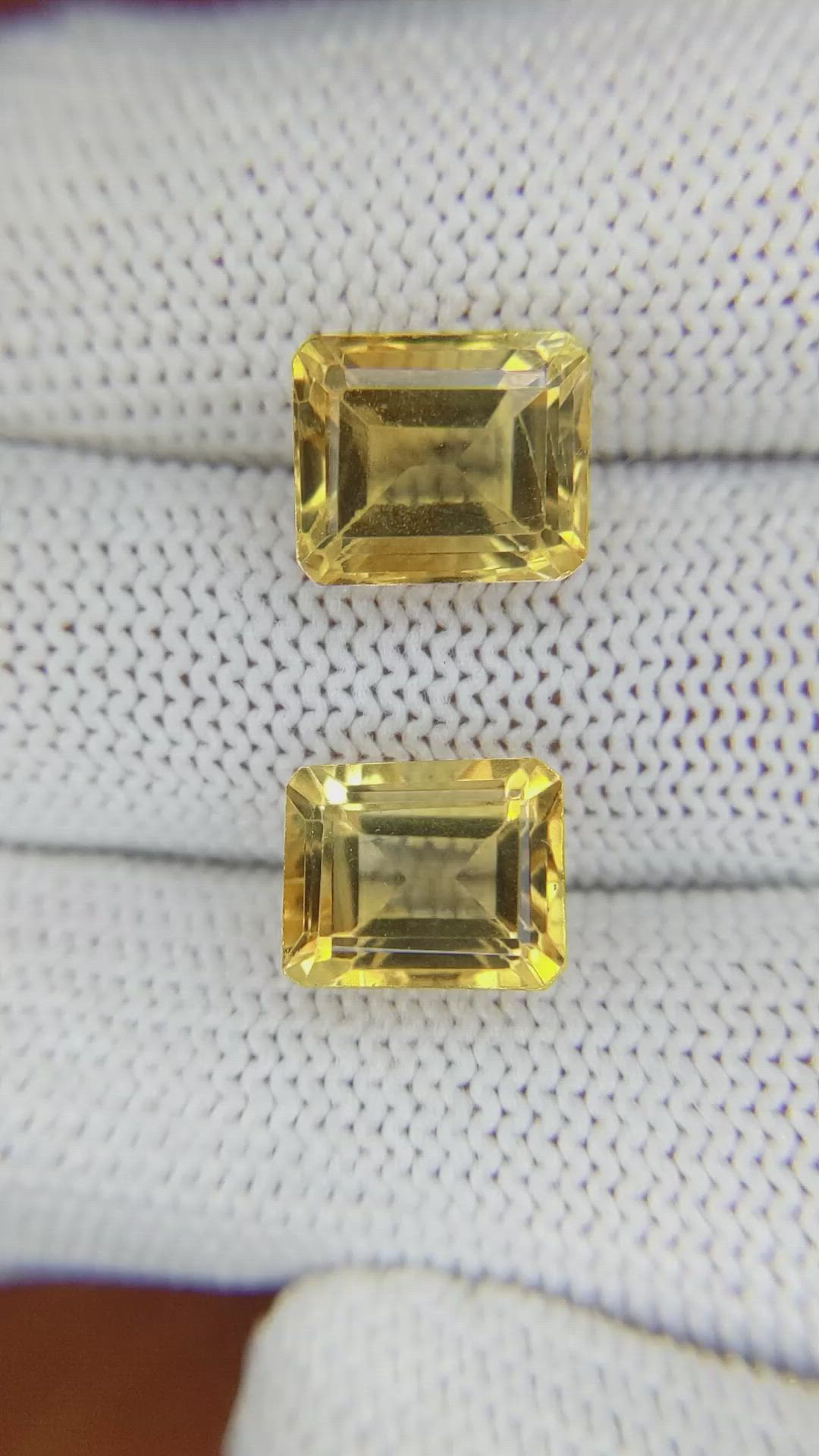 7.83&nbsp;Ct.Tw.Total Carat Weight Citrine Pair from Brazil Size Video