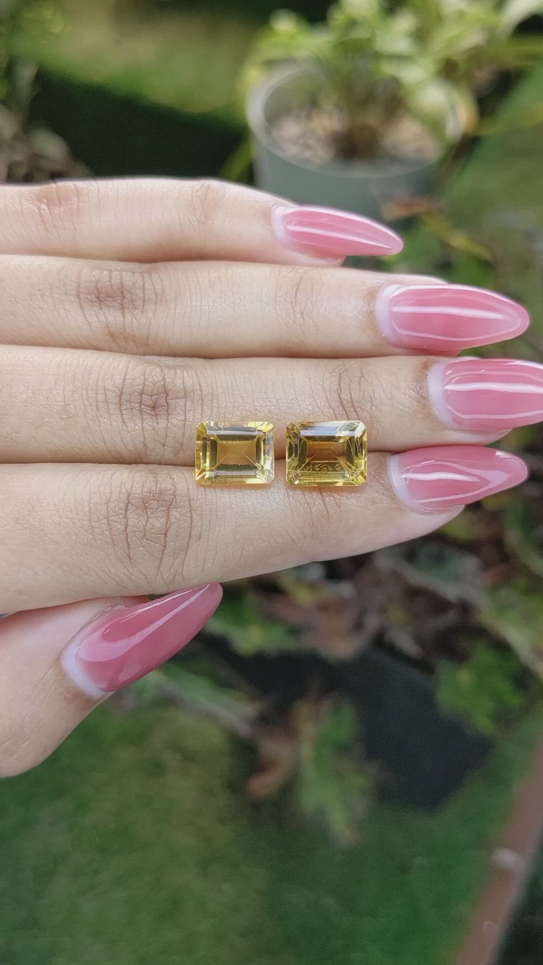 7.83&nbsp;Ct.Tw.Total Carat Weight Citrine Pair from Brazil Size Video
