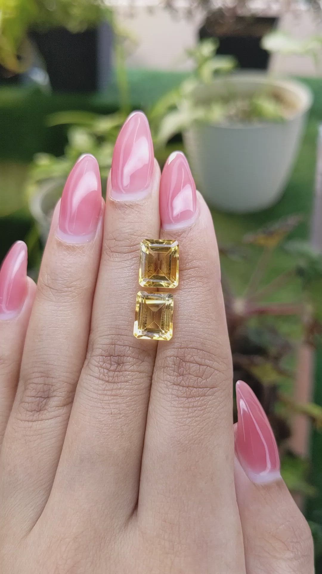 7.83&nbsp;Ct.Tw.Total Carat Weight Citrine Pair from Brazil Size Video