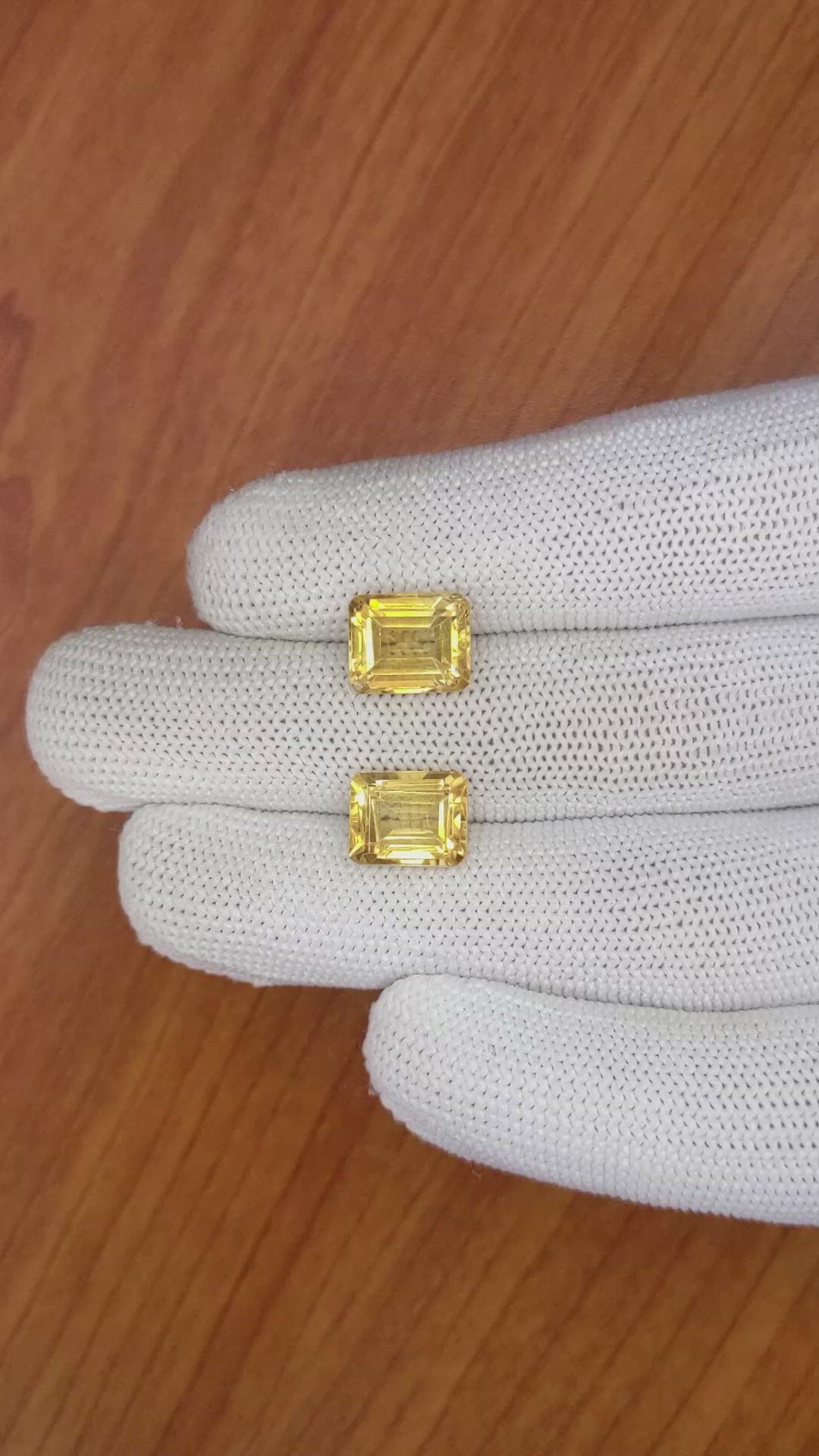 7.83&nbsp;Ct.Tw.Total Carat Weight Citrine Pair from Brazil Size Video