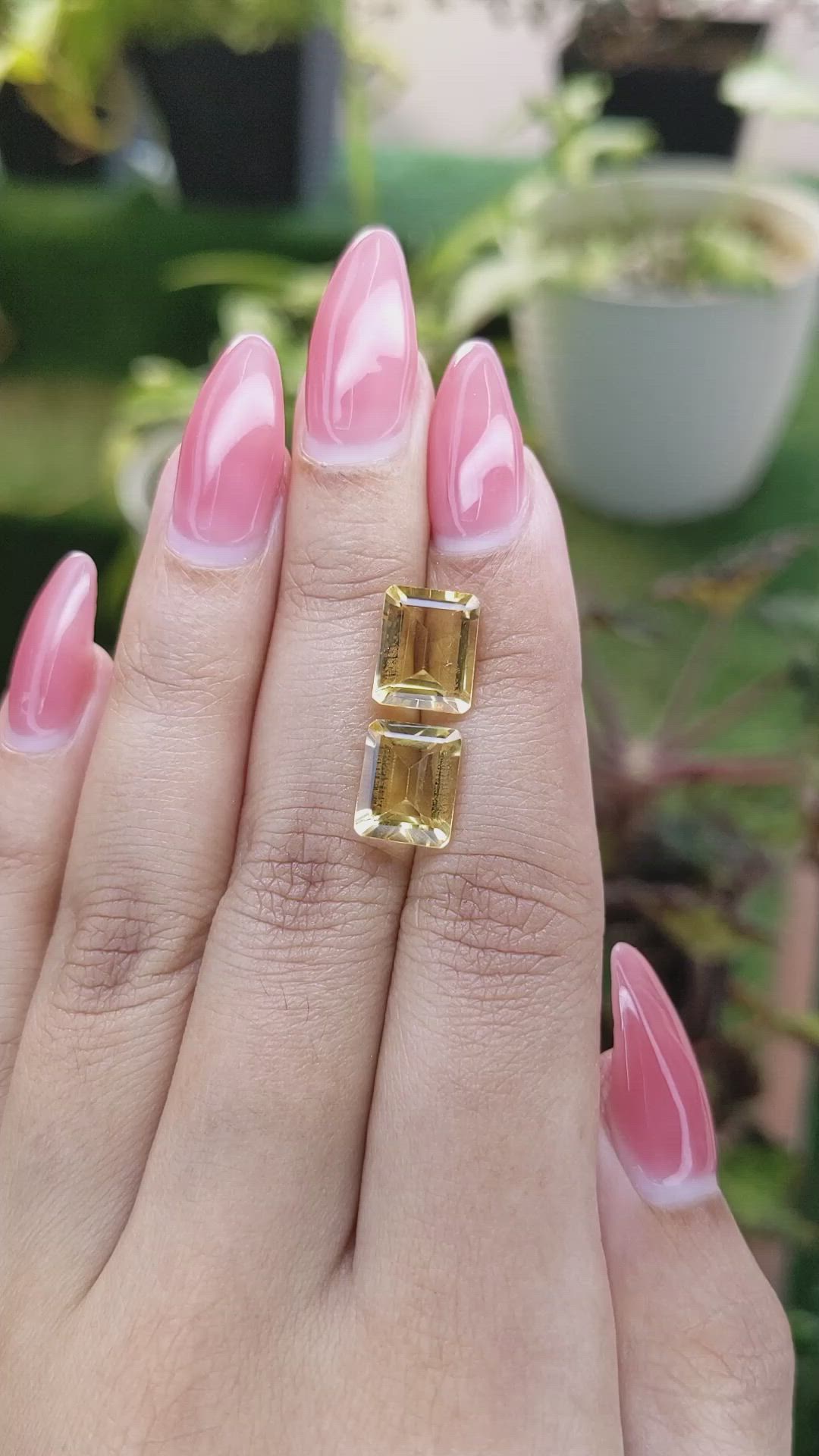 5.70 Ct.Tw.Total Carat Weight Citrine Pair from Brazil Size Video