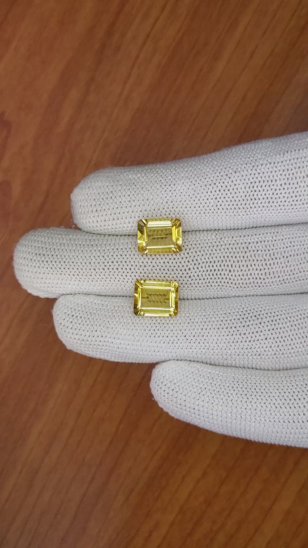 5.70 Ct.Tw.Total Carat Weight Citrine Pair from Brazil Size Video