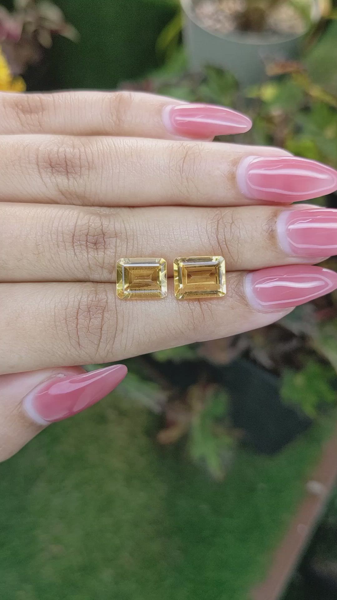 5.70 Ct.Tw.Total Carat Weight Citrine Pair from Brazil Size Video