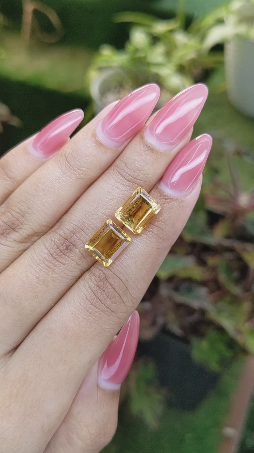 7.30 Ct.Tw.Total Carat Weight Citrine Pair from Brazil Size Video