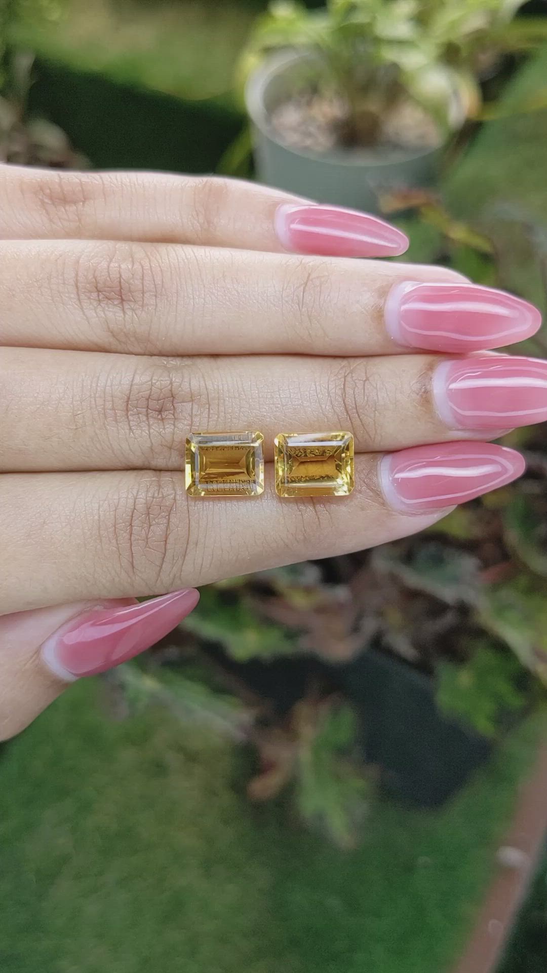 7.30 Ct.Tw.Total Carat Weight Citrine Pair from Brazil Size Video