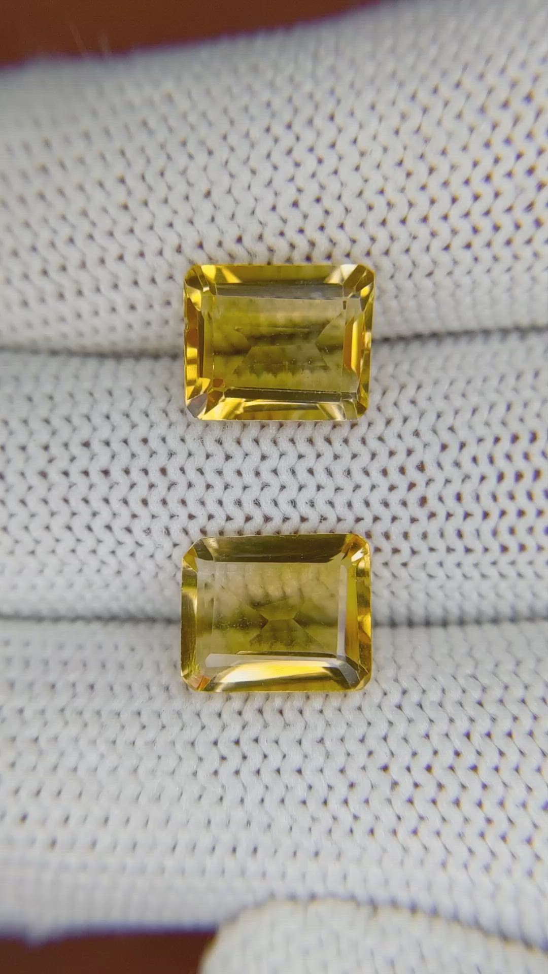 5.72&nbsp;Ct.Tw.Total Carat Weight Yellow Citrine Pair from Brazil Size Video