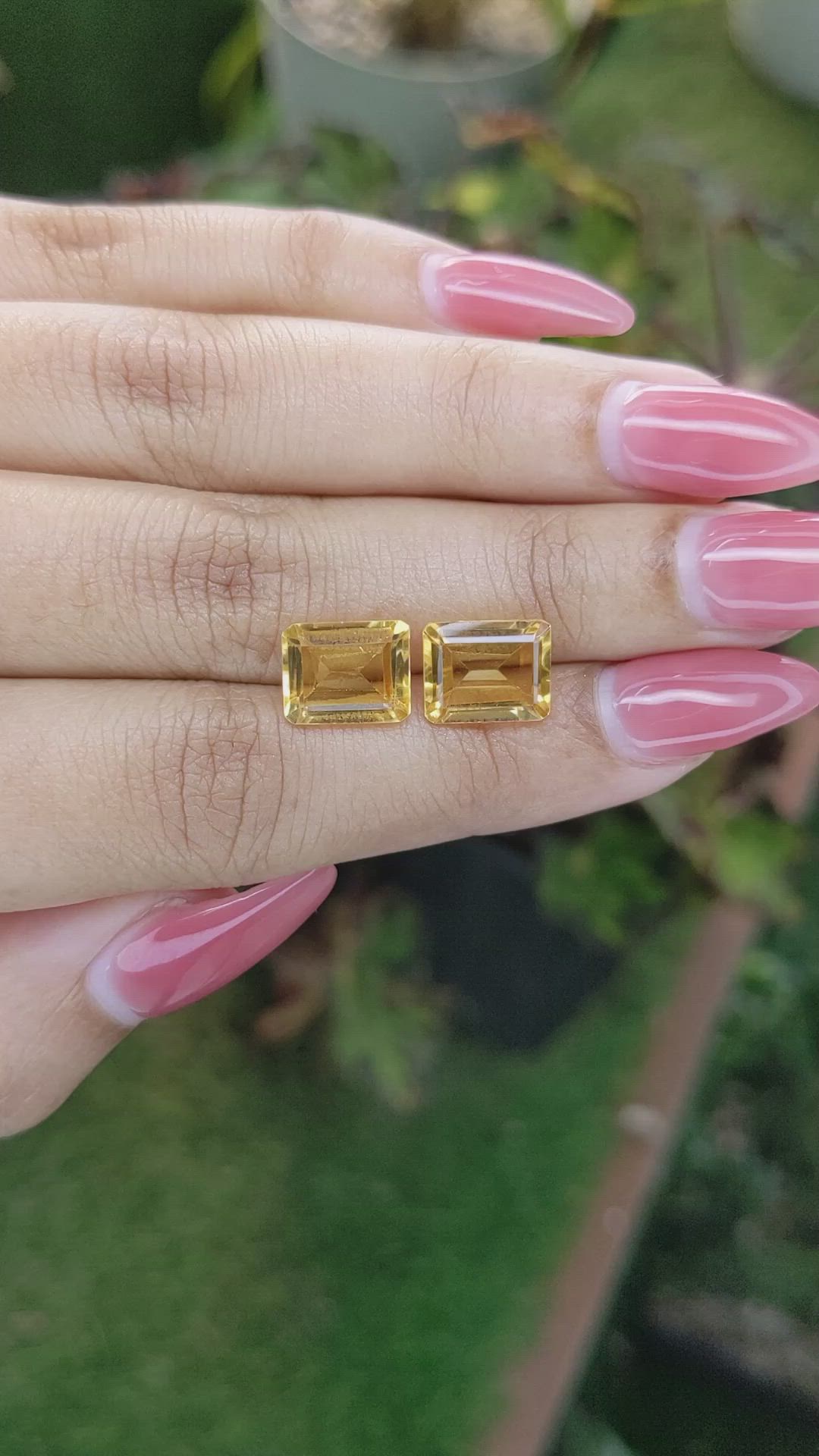 5.72 Ct.Tw.Total Carat Weight Citrine Pair from Brazil Size Video