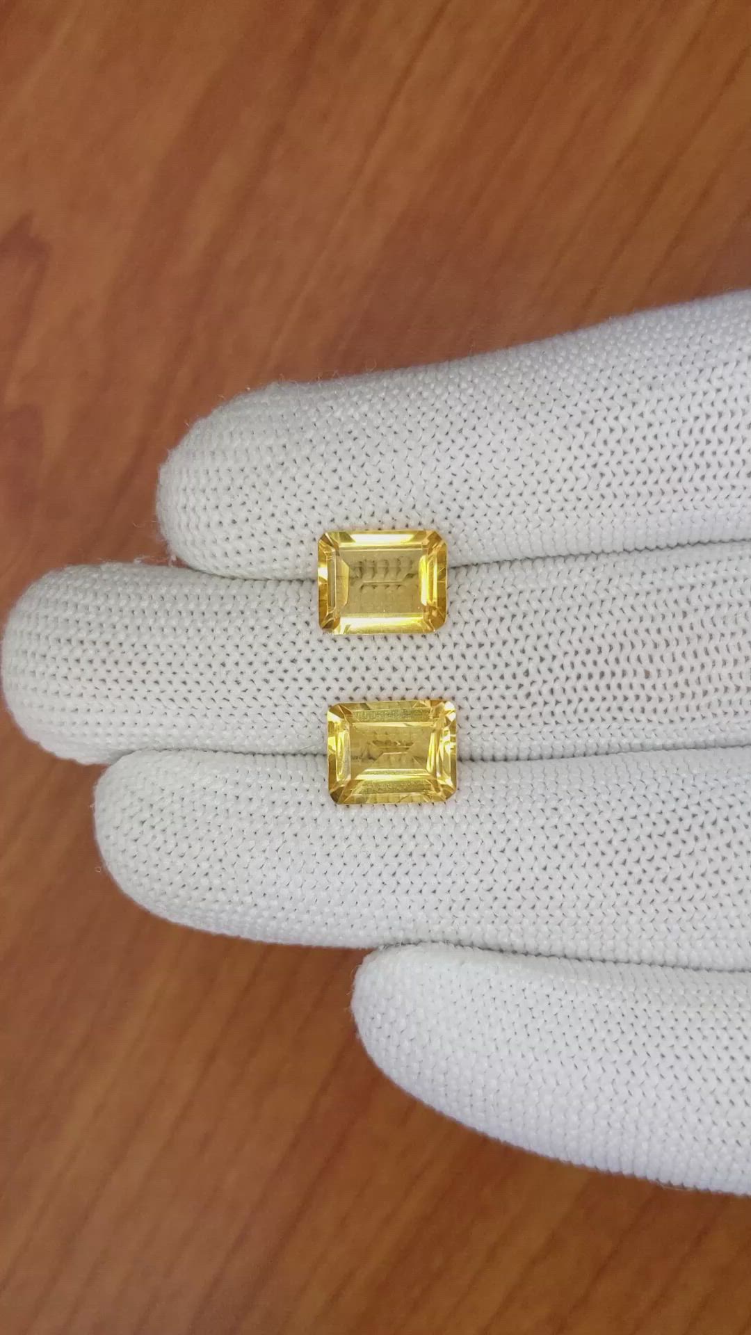 5.51 Ct.Tw.Total Carat Weight Citrine Pair from Brazil Size Video