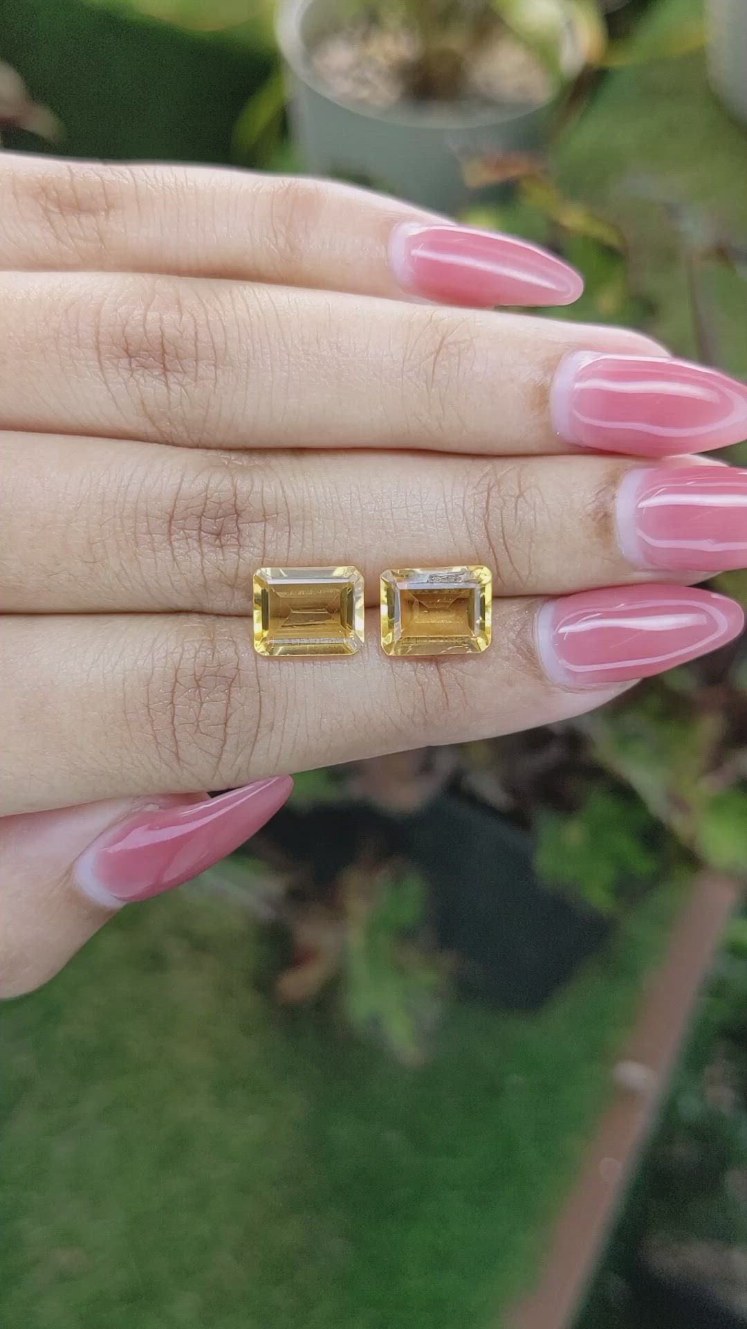 5.51 Ct.Tw.Total Carat Weight Citrine Pair from Brazil Size Video