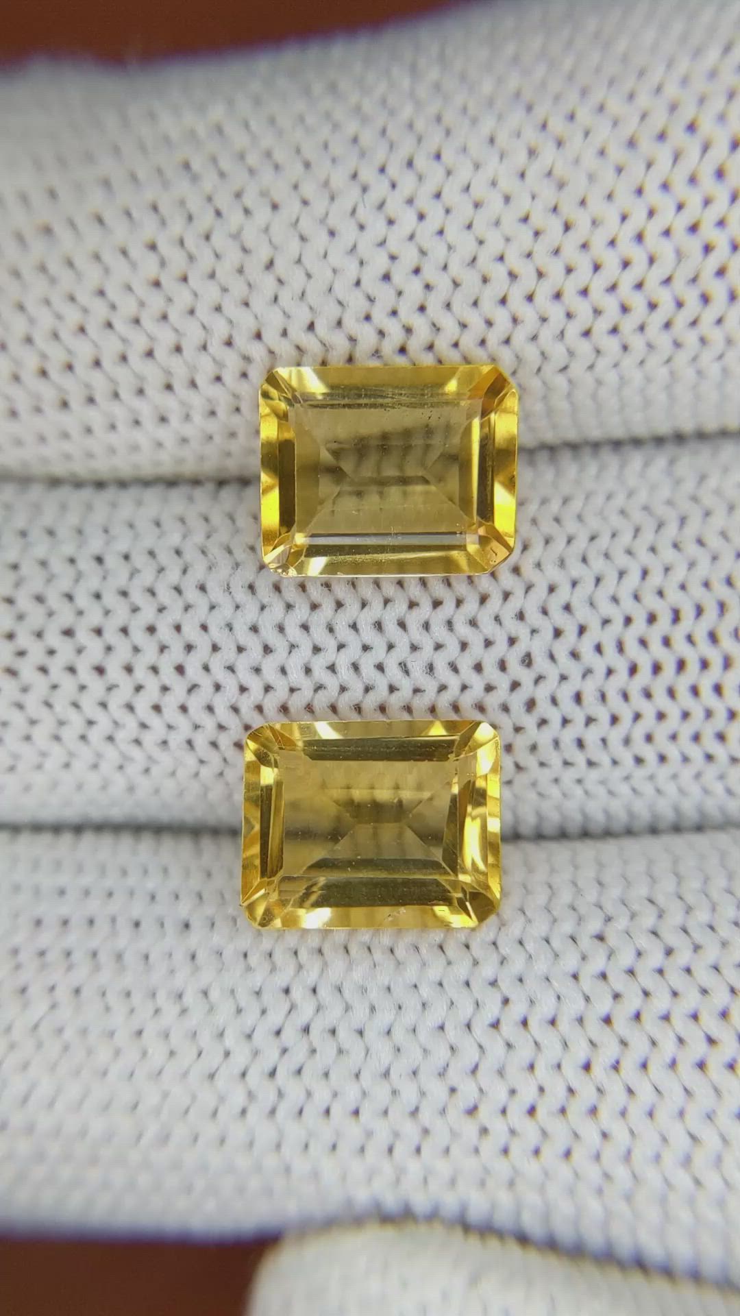 5.51 Ct.Tw.Total Carat Weight Citrine Pair from Brazil Size Video