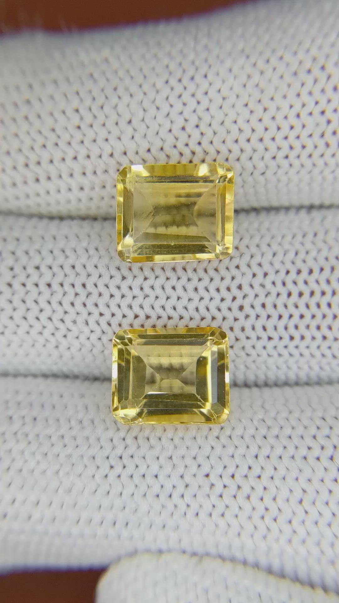 6.14 Ct.Tw.Total Carat Weight Citrine Pair from Brazil Size Video