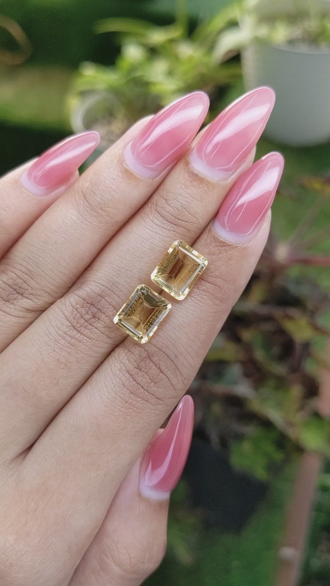 6.14&nbsp;Ct.Tw.Total Carat Weight Citrine Pair from Brazil Size Video