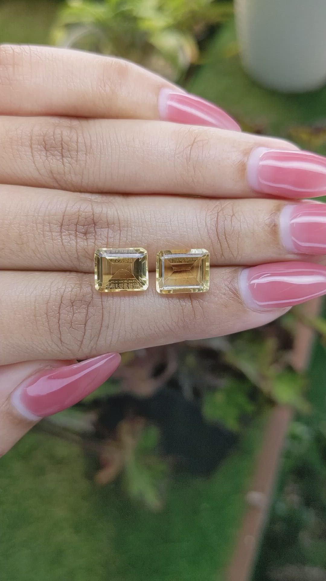 6.14 Ct.Tw.Total Carat Weight Citrine Pair from Brazil Size Video