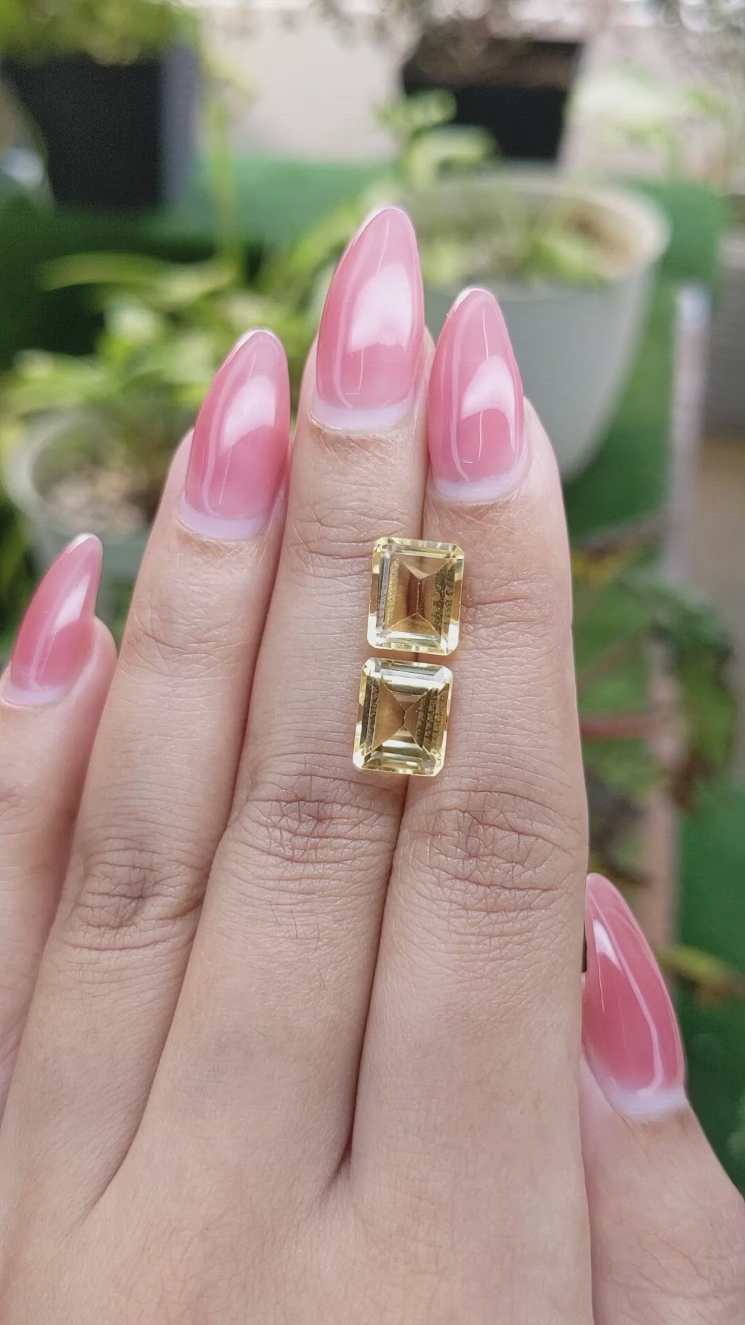 6.14 Ct.Tw.Total Carat Weight Citrine Pair from Brazil Size Video