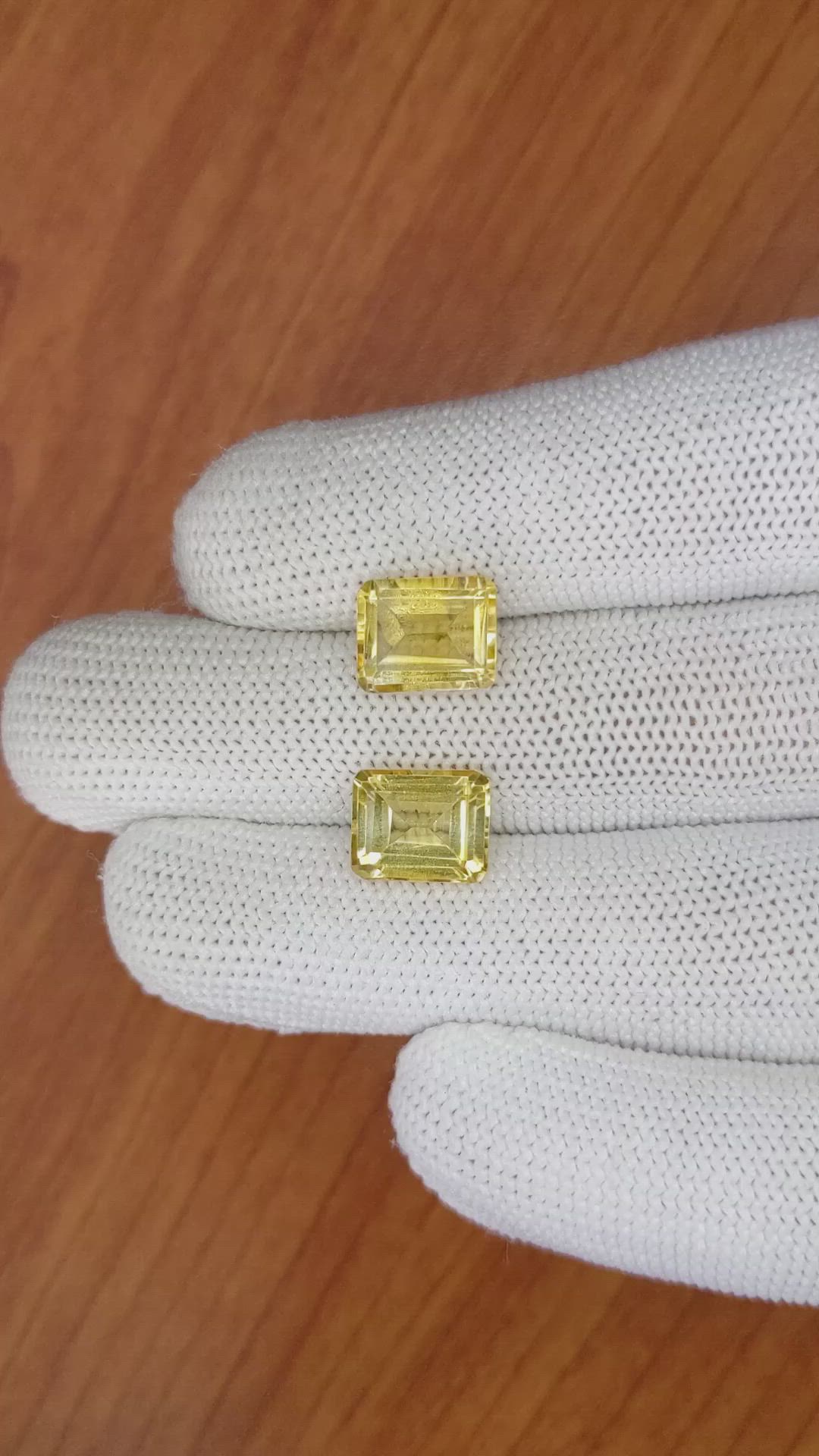 6.14 Ct.Tw.Total Carat Weight Citrine Pair from Brazil Size Video