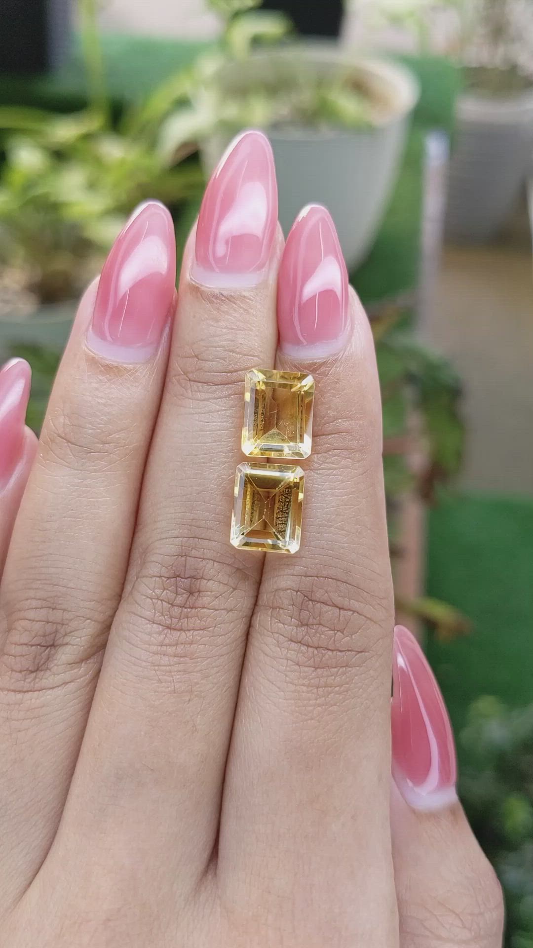 6.62 Ct.Tw.Total Carat Weight Citrine Pair from Brazil Size Video