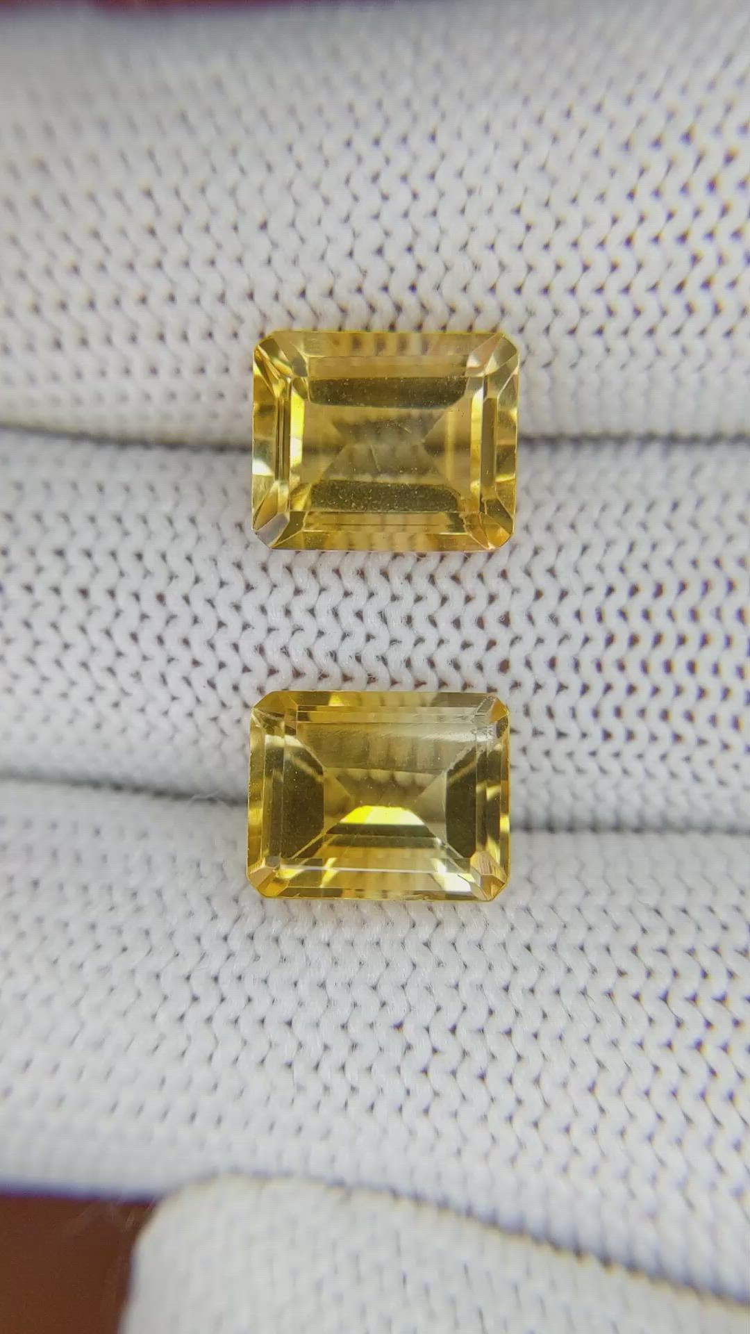 6.62 Ct.Tw.Total Carat Weight Citrine Pair from Brazil Size Video