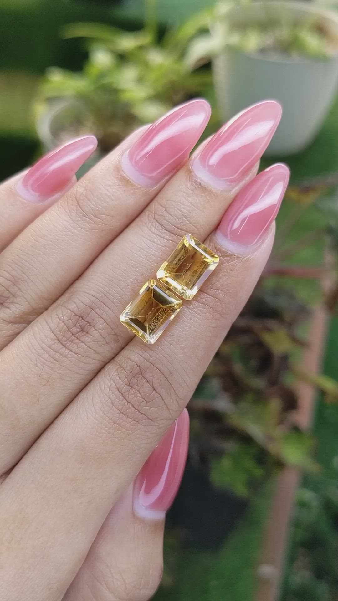6.62 Ct.Tw.Total Carat Weight Citrine Pair from Brazil Size Video