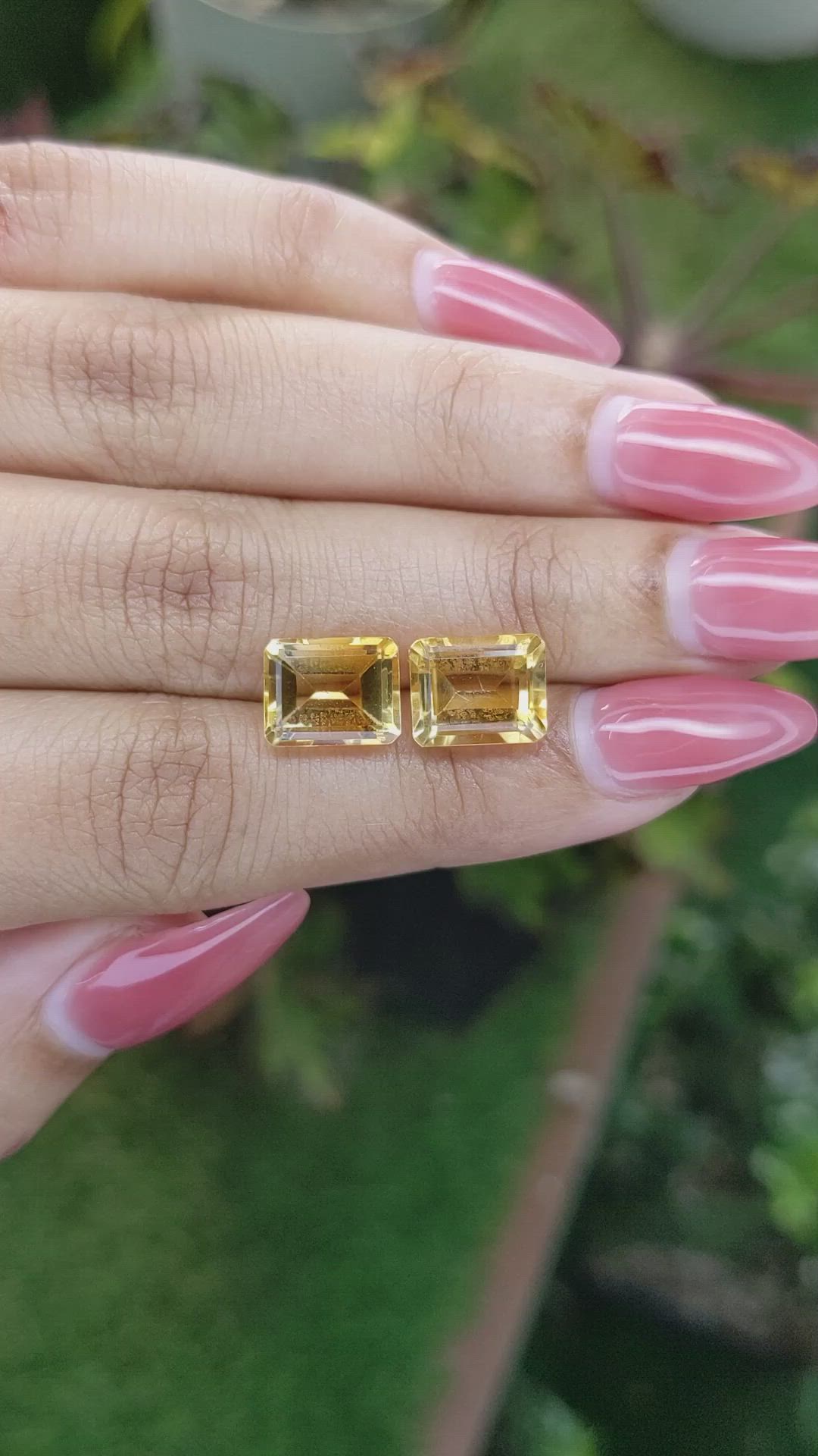 6.62 Ct.Tw.Total Carat Weight Citrine Pair from Brazil Size Video