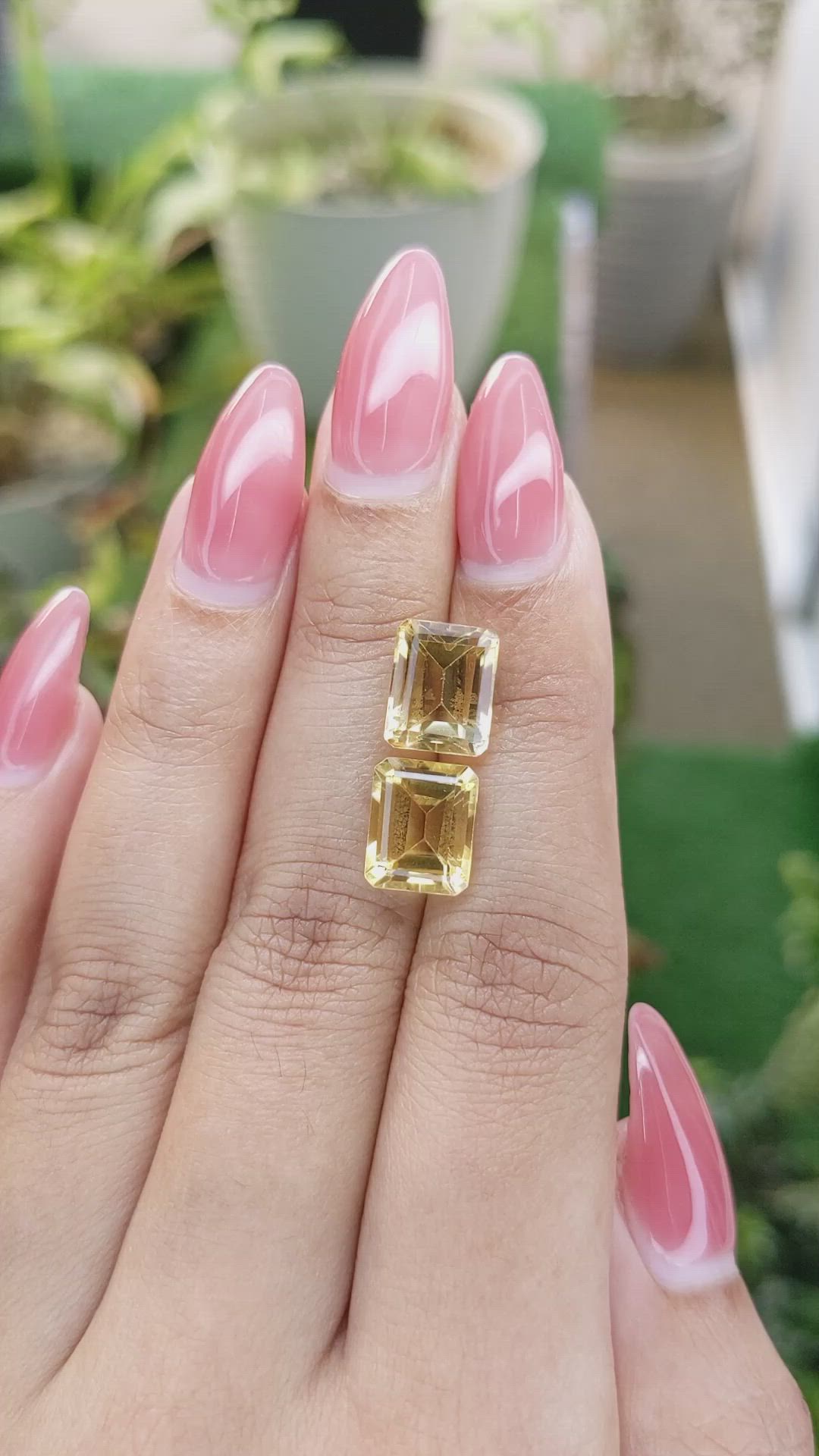 7.33 Ct.Tw.Total Carat Weight Citrine Pair from Brazil Size Video