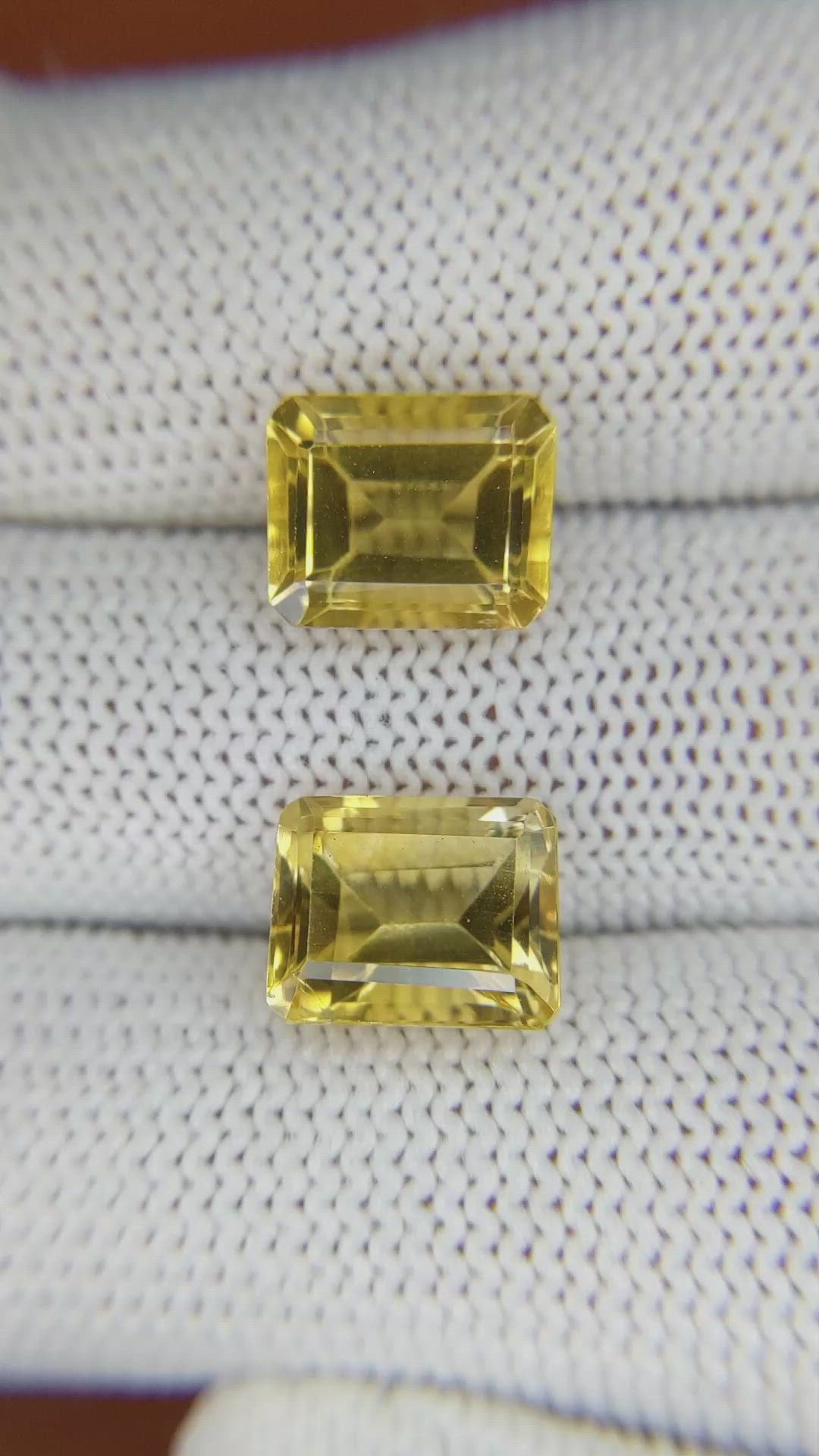 7.33 Ct.Tw.Total Carat Weight Citrine Pair from Brazil Size Video