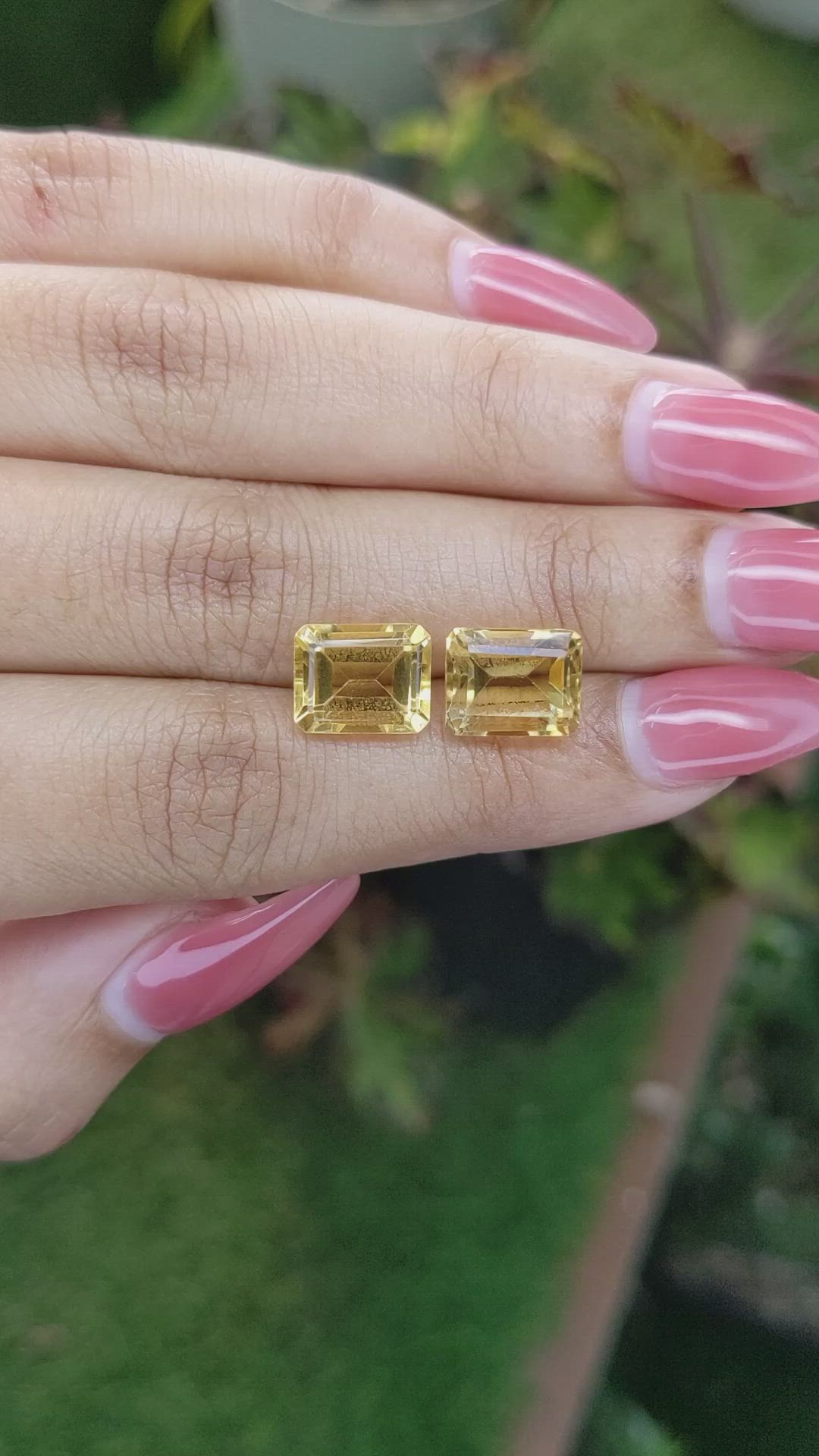 7.33 Ct.Tw.Total Carat Weight Citrine Pair from Brazil Size Video