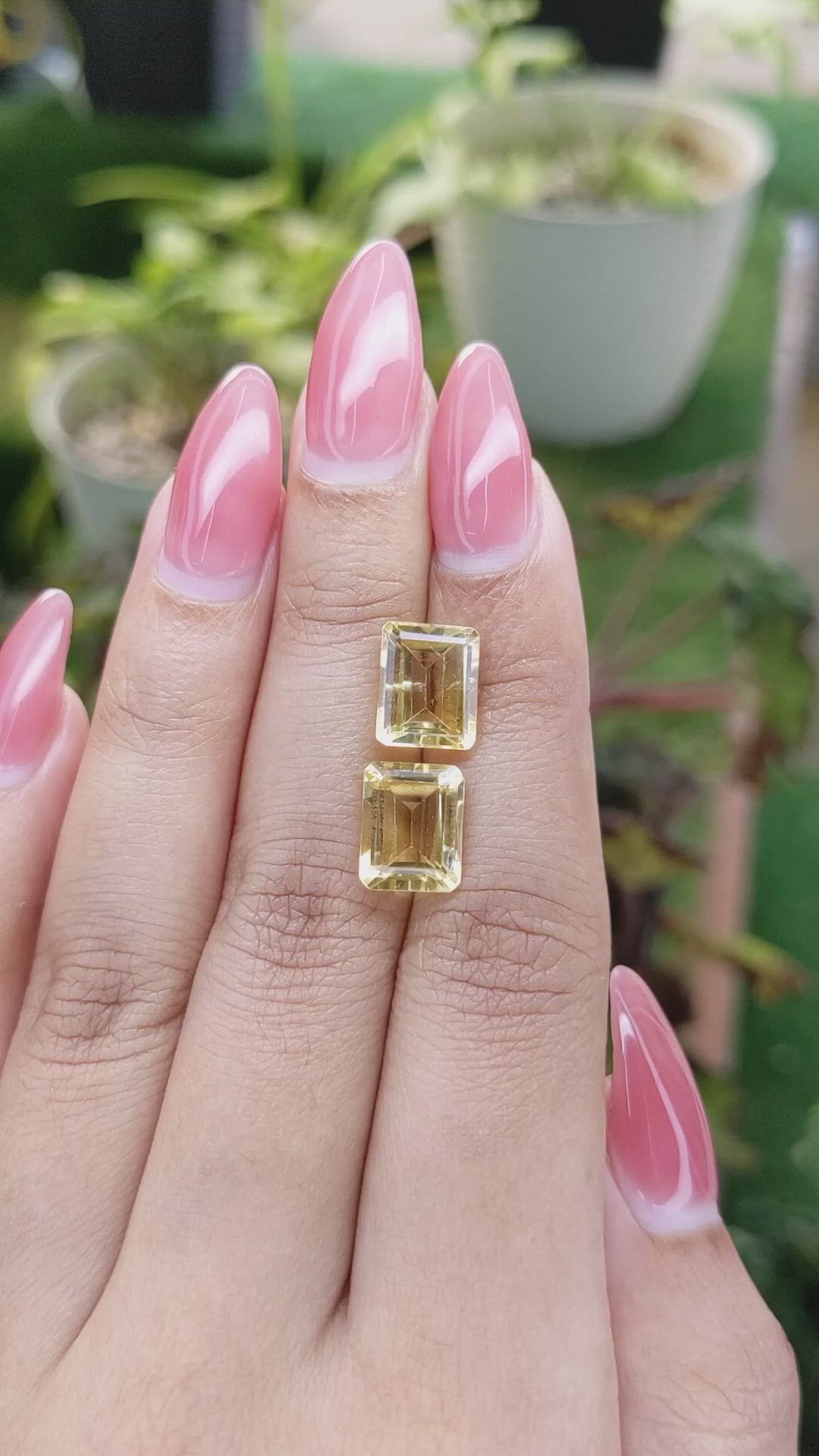 6.12 Ct.Tw.Total Carat Weight Citrine Pair from Brazil Size Video
