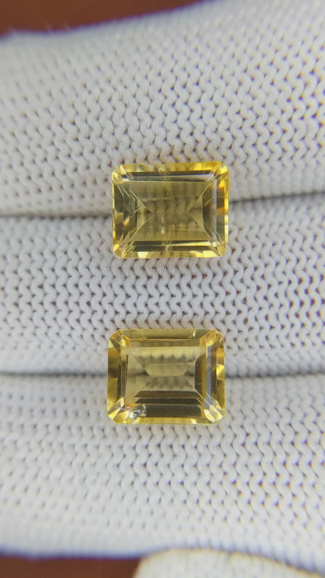 6.12 Ct.Tw.Total Carat Weight Citrine Pair from Brazil Size Video