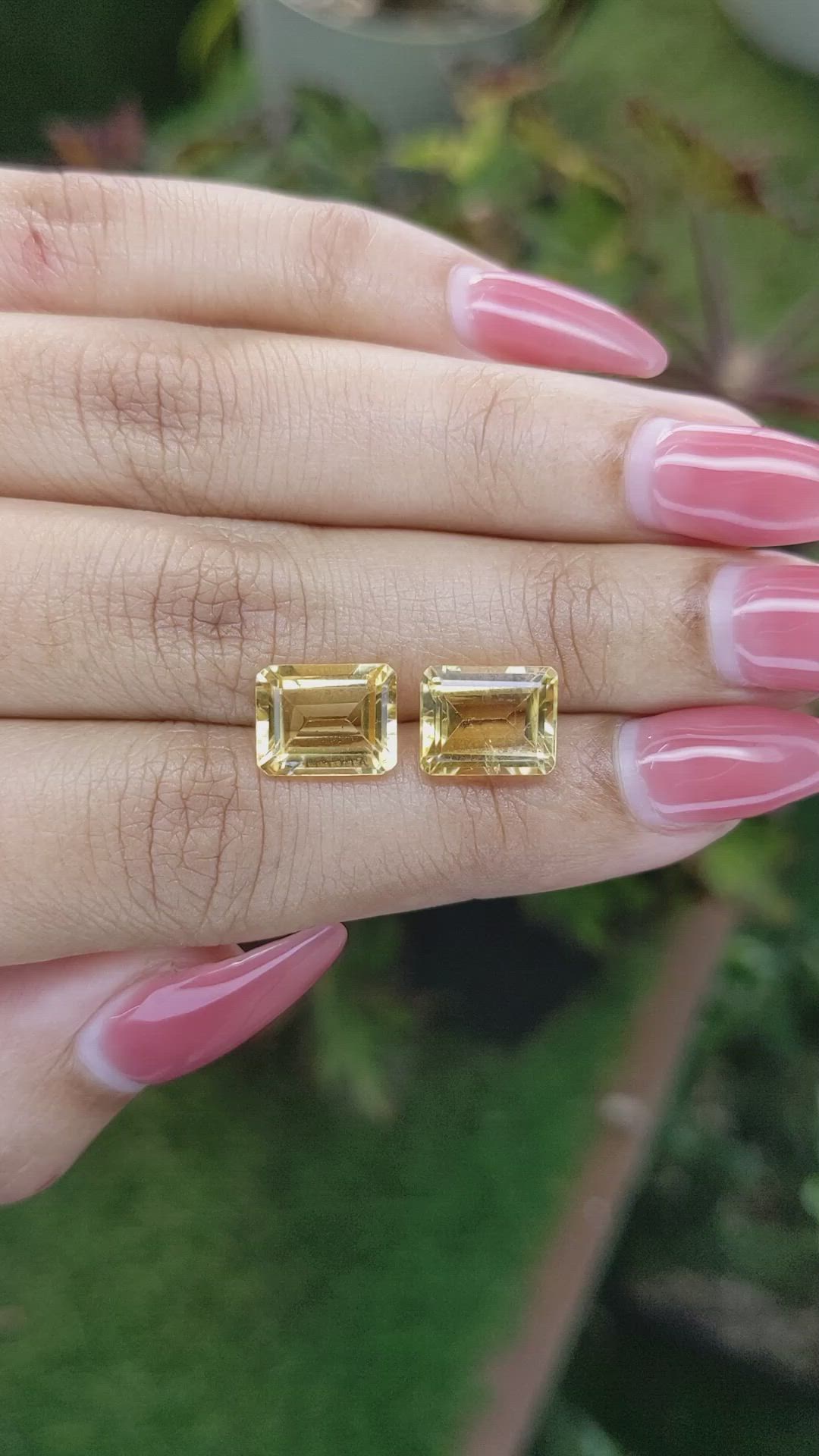 6.12 Ct.Tw.Total Carat Weight Citrine Pair from Brazil Size Video