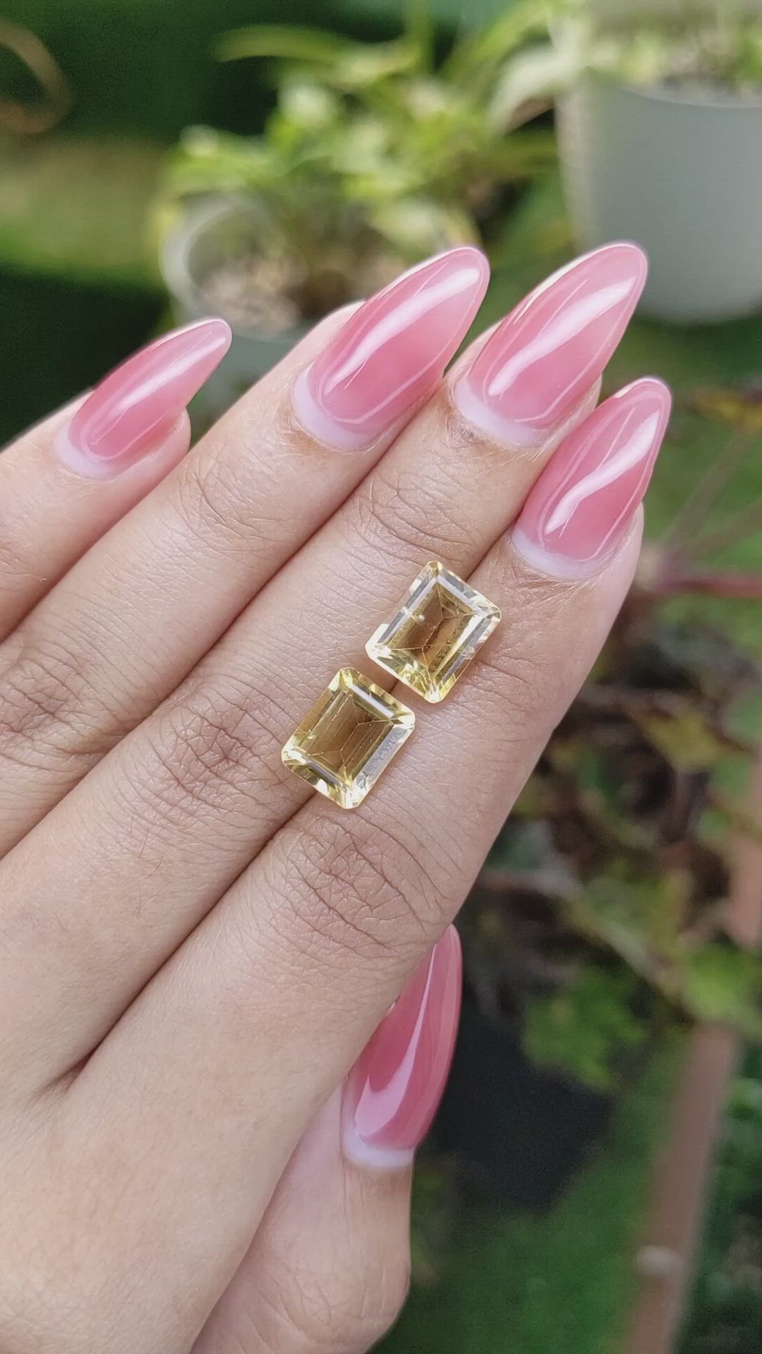 6.12 Ct.Tw.Total Carat Weight Citrine Pair from Brazil Size Video