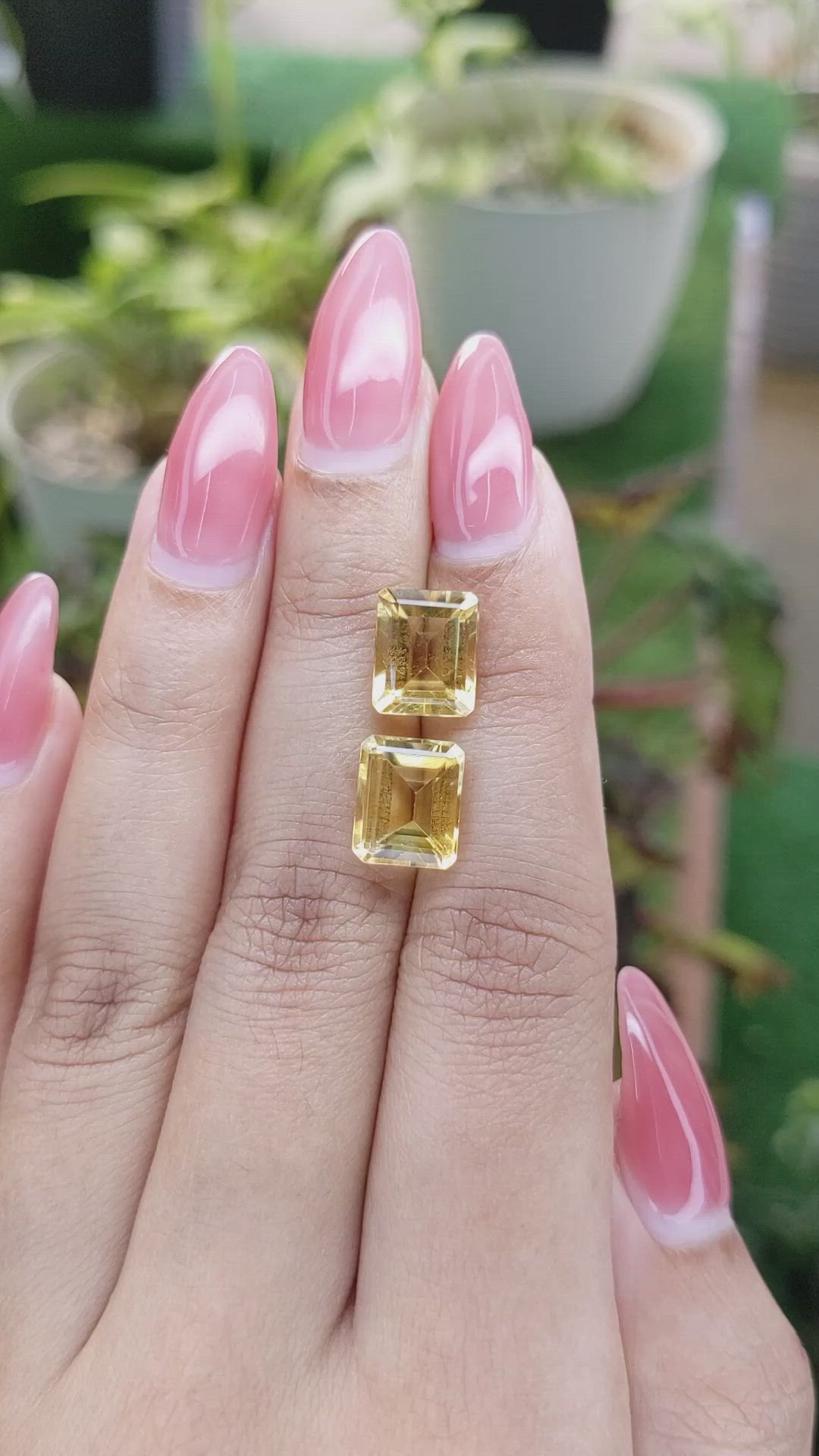 6.57 Ct.Tw.Total Carat Weight Citrine Pair from Brazil Size Video