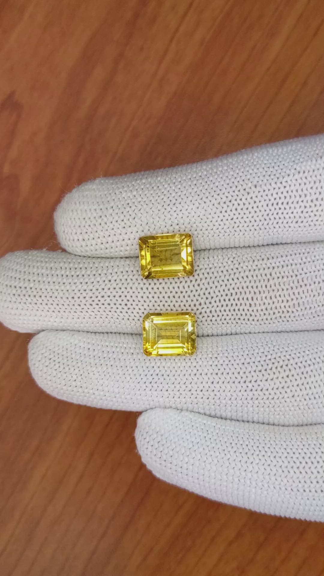 6.57 Ct.Tw.Total Carat Weight Citrine Pair from Brazil Size Video