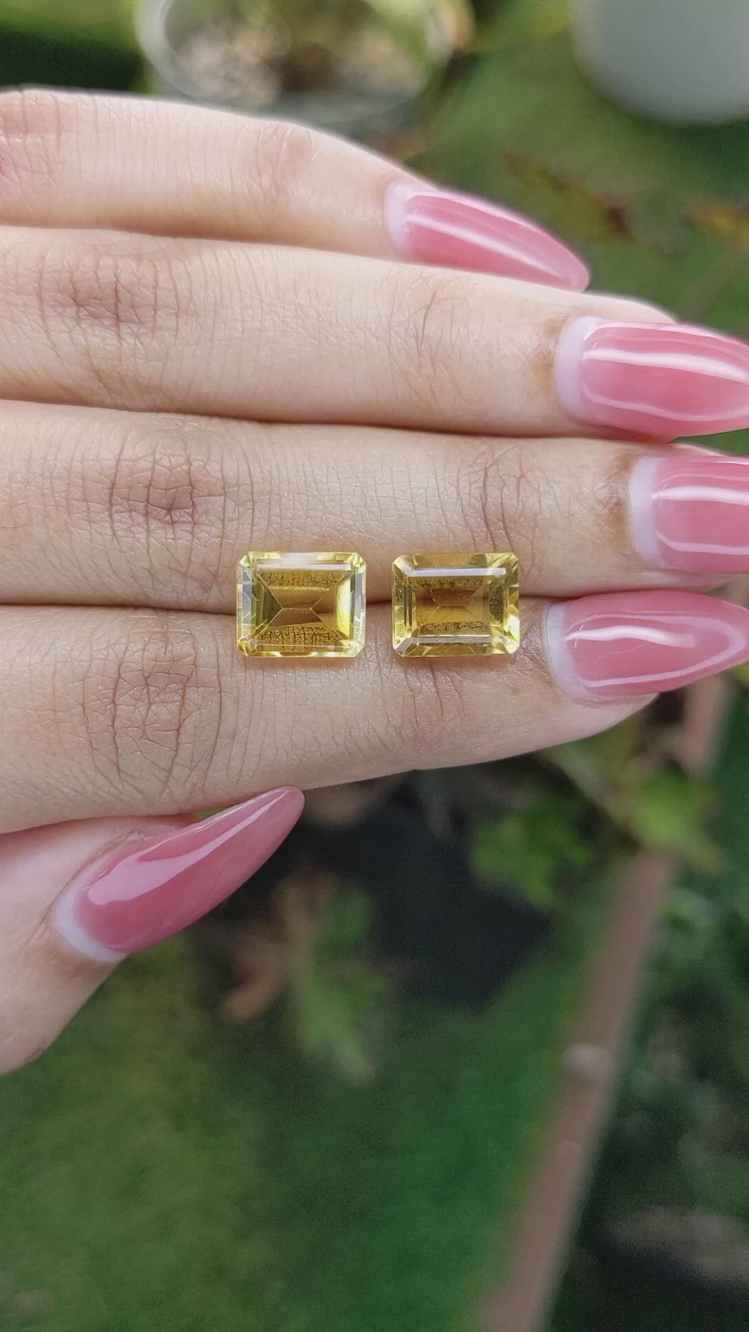 6.57 Ct.Tw.Total Carat Weight Citrine Pair from Brazil Size Video