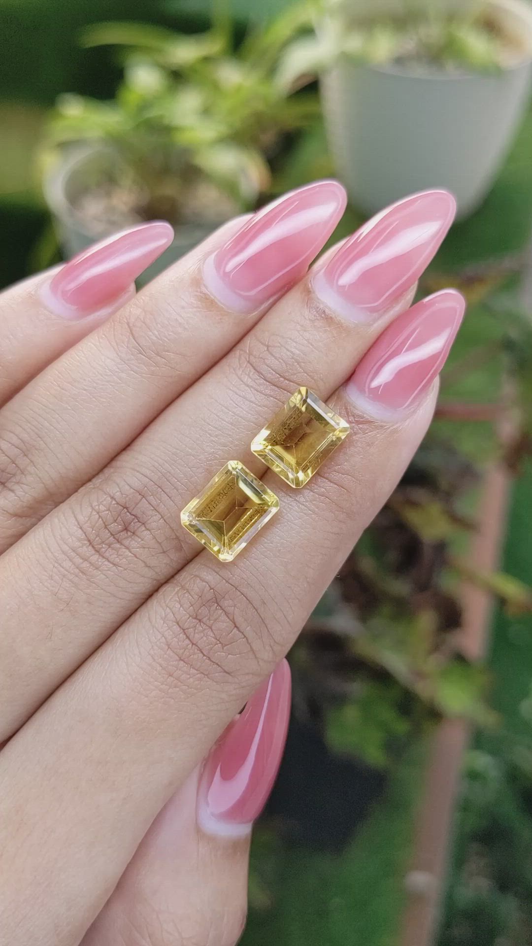 6.57 Ct.Tw.Total Carat Weight Citrine Pair from Brazil Size Video