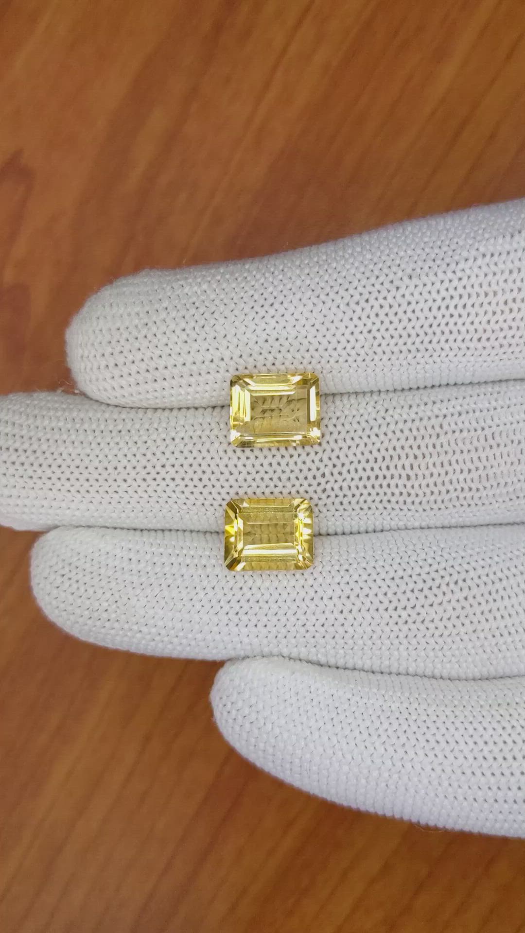 6.33 Ct.Tw.Total Carat Weight Citrine Pair from Brazil Size Video