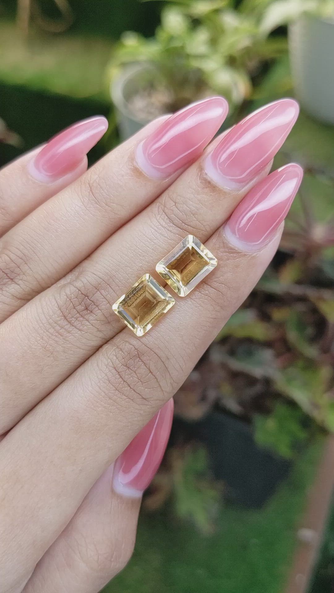 6.33 Ct.Tw.Total Carat Weight Citrine Pair from Brazil Size Video