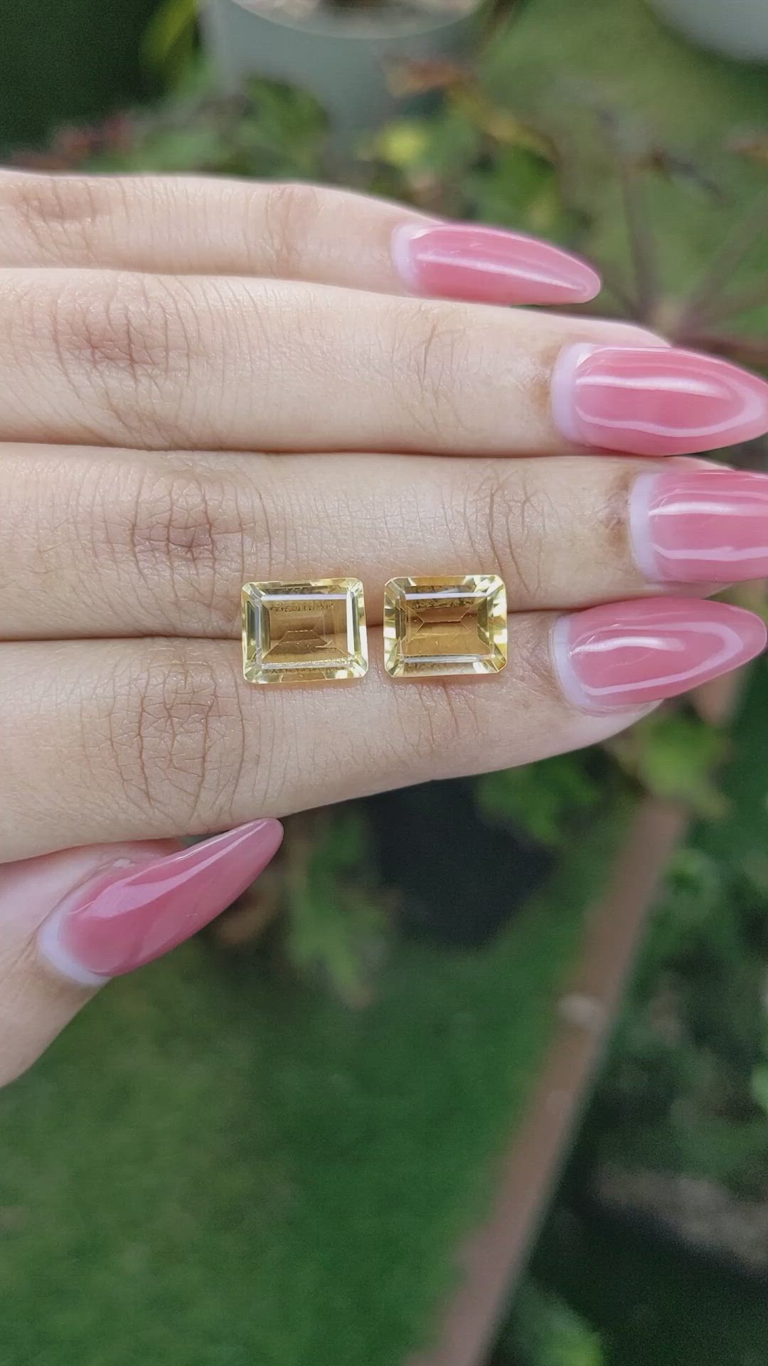 6.33 Ct.Tw.Total Carat Weight Citrine Pair from Brazil Size Video