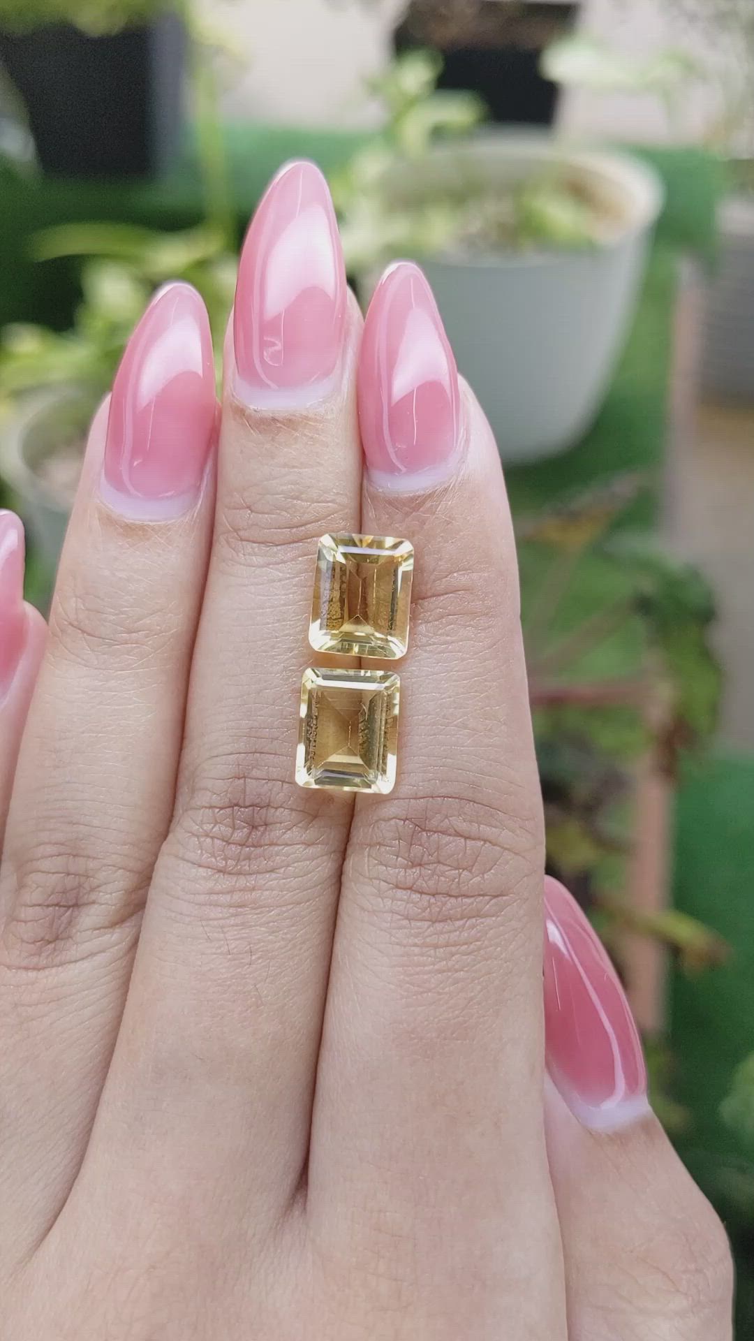 6.33 Ct.Tw.Total Carat Weight Citrine Pair from Brazil Size Video