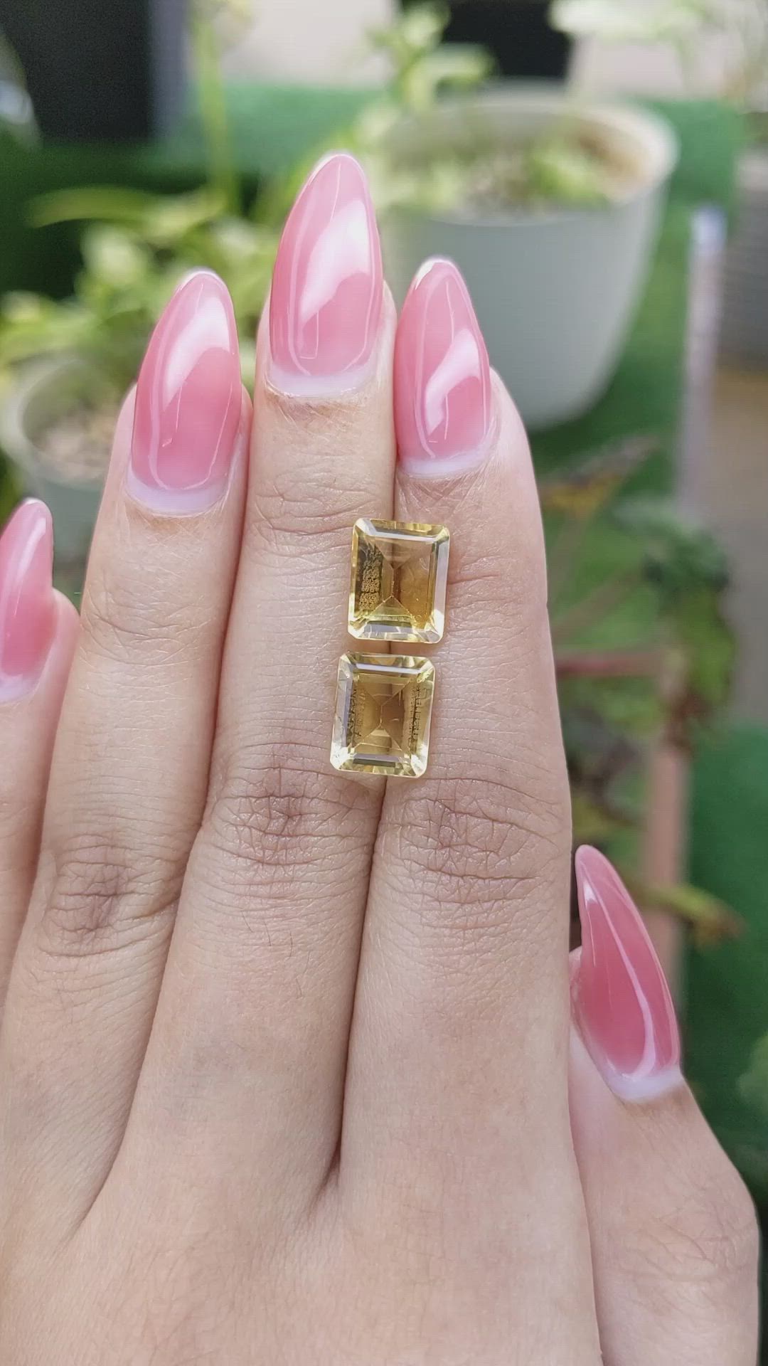 6.27 Ct.Tw.Total Carat Weight Citrine Pair from Brazil Size Video