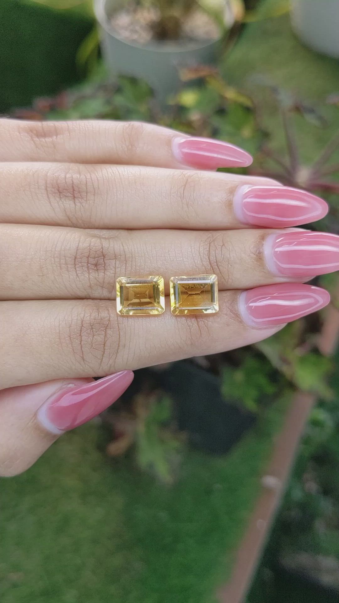 6.27 Ct.Tw.Total Carat Weight Citrine Pair from Brazil Size Video